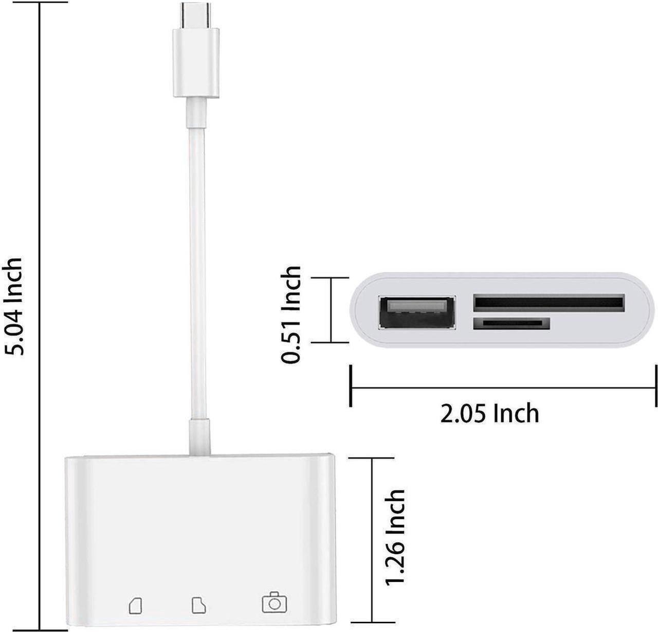 Alt view image 2 of 7 - USB C to SD Card Reader- USB Camera Connection Kit, USB C to USB OTG Adapter, Type C Micro SD Card Reader for New iPad Pro 11"/12.9" 2018, MacBook Pro, Samsung, ChromeBook, XPS and More
