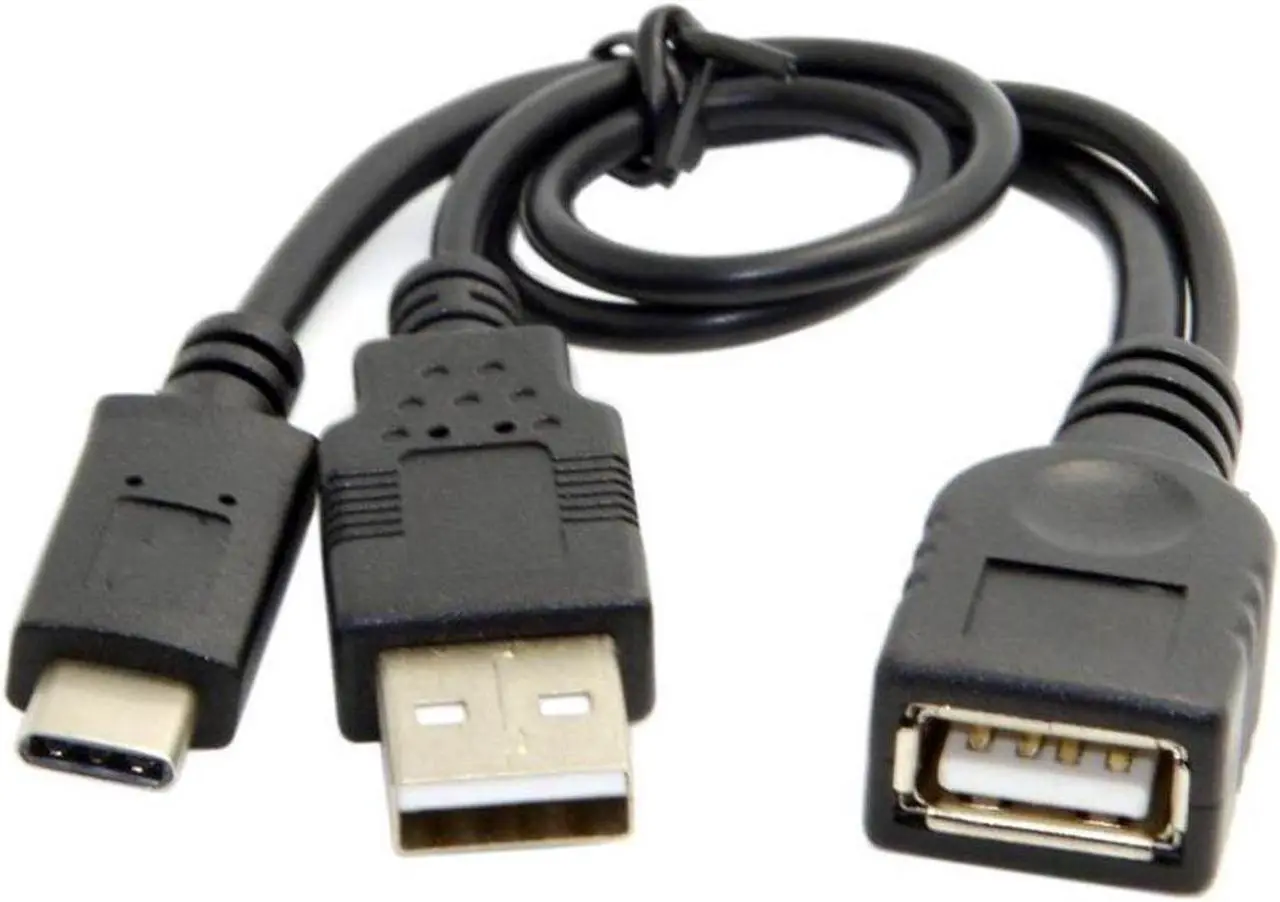 Main image of USB 2.0 Female OTG to USB-C Type-C USB 3.1 Data Cable with Power for Cell Phone & Laptop Pro