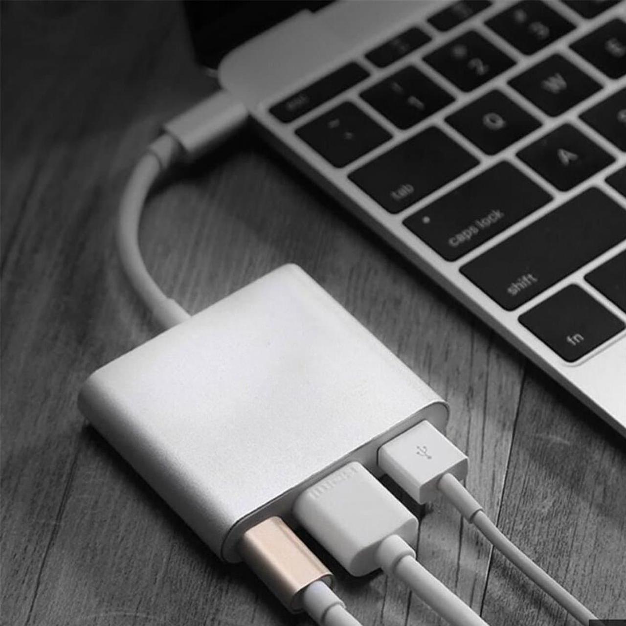 Alt view image 3 of 6 - USB C to HDMI adapter 4K cable, Type C to HDMI multi-port AV converter with USB 3.0 charging port, suitable for MacBook Pro 13/15 (Thunderbolt 3)/Chromebook Pixel/XPS13/Samsung Galaxy S10/S9/S8 Plus