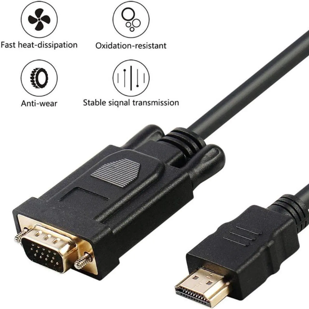 Alt view image 2 of 3 - HDMI-compatible To DVI-D Adapter Video Cable HDMI-compatible Male To DVI Male To HDMI-compatible To DVI Cable 1080p 6.6ft