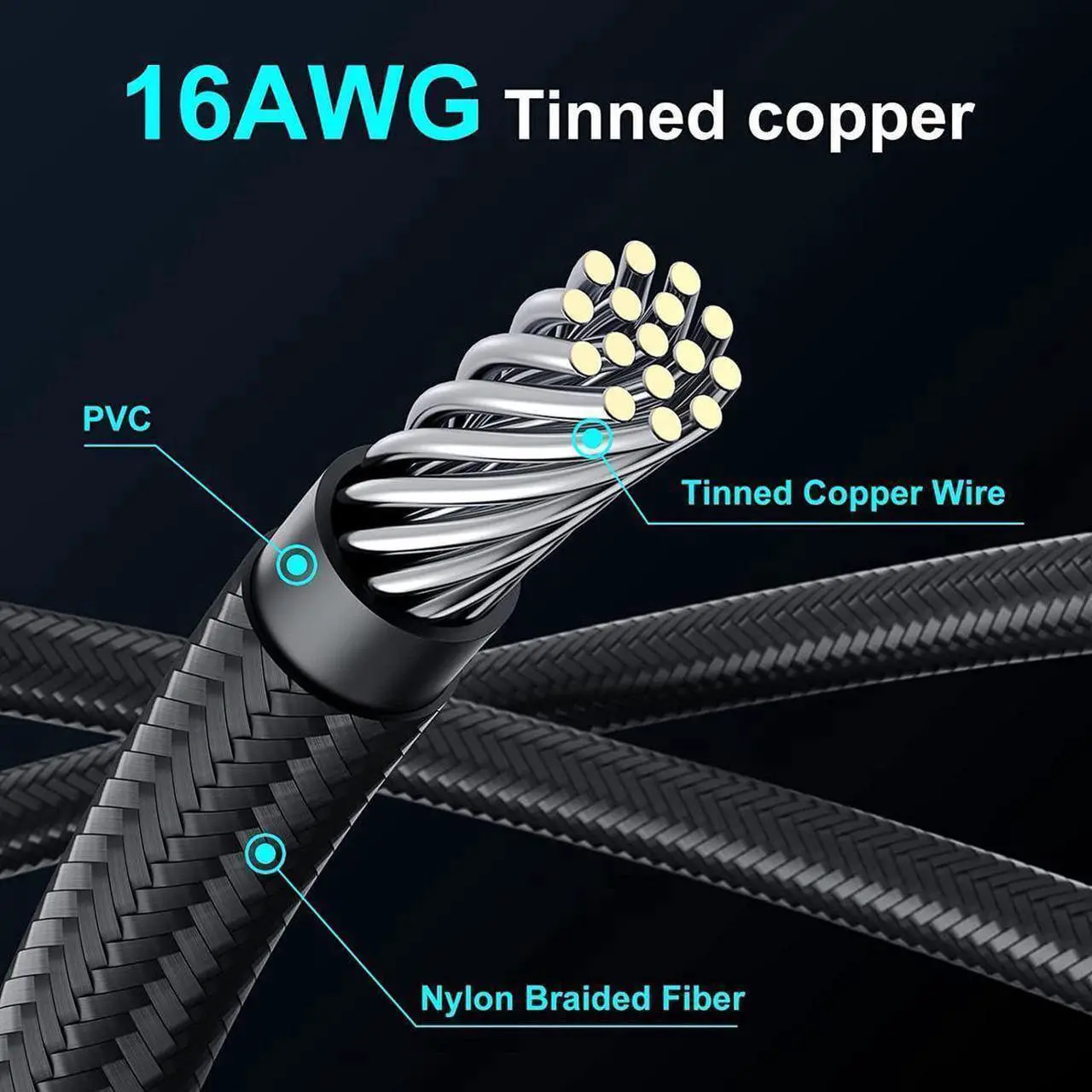Alt view image 5 of 7 - PCIE 5.0 RTX 4070Ti 16Pin GPU Power Extension Cable, PCI-e 5.0 12VHPWR GPU Cable Adapter 16Pin(12+4) Male to 2X8Pin Female Extension Cord Designed for Geforce RTX 4070 4070 Super-13Inch Black