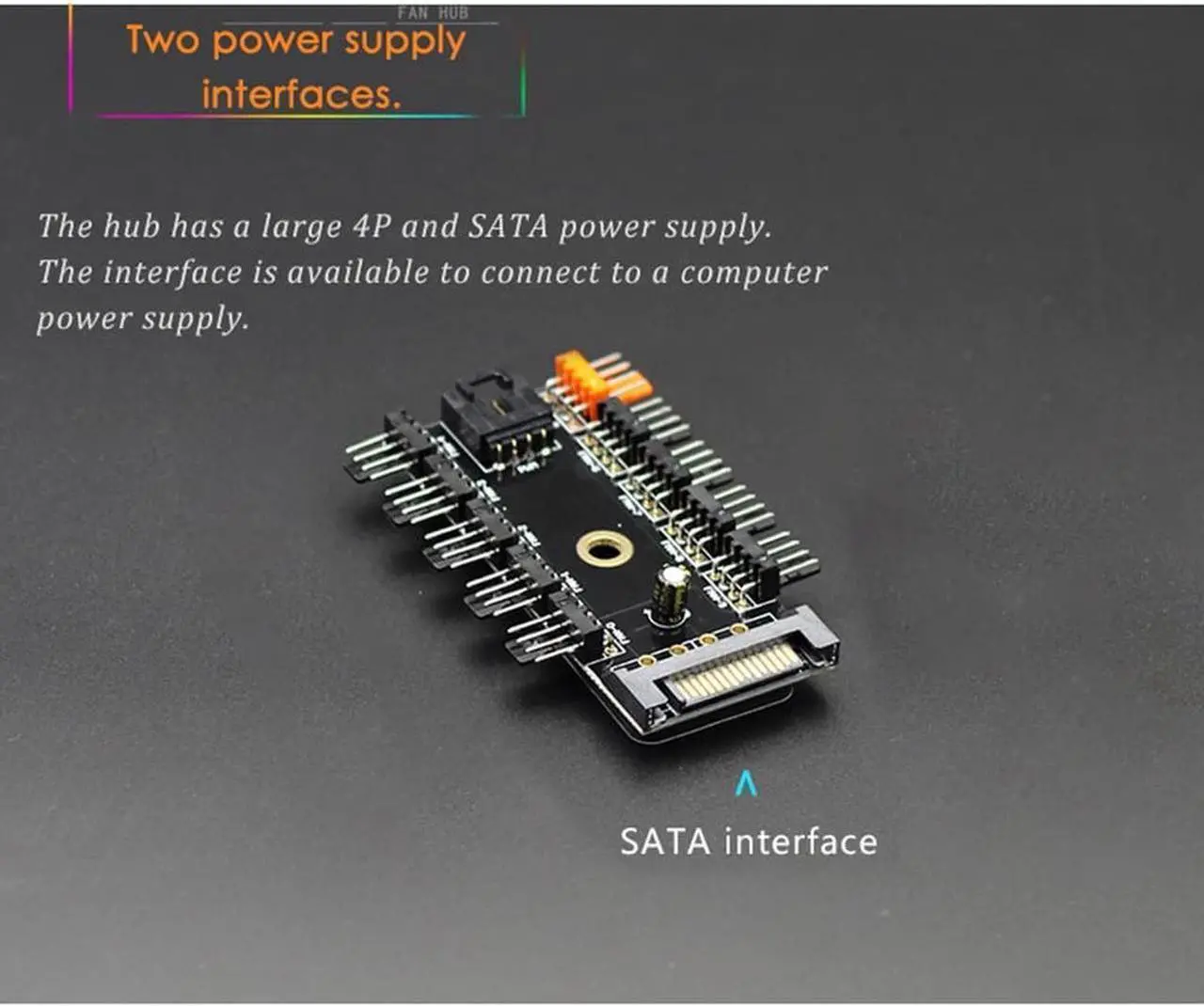 Alt view image 5 of 6 - Computer/Pc Case Fan Controller Power Cable 1 Female to 10 Male 4Pin Fan Hub Splitter Cable For PWM Cooling Fan