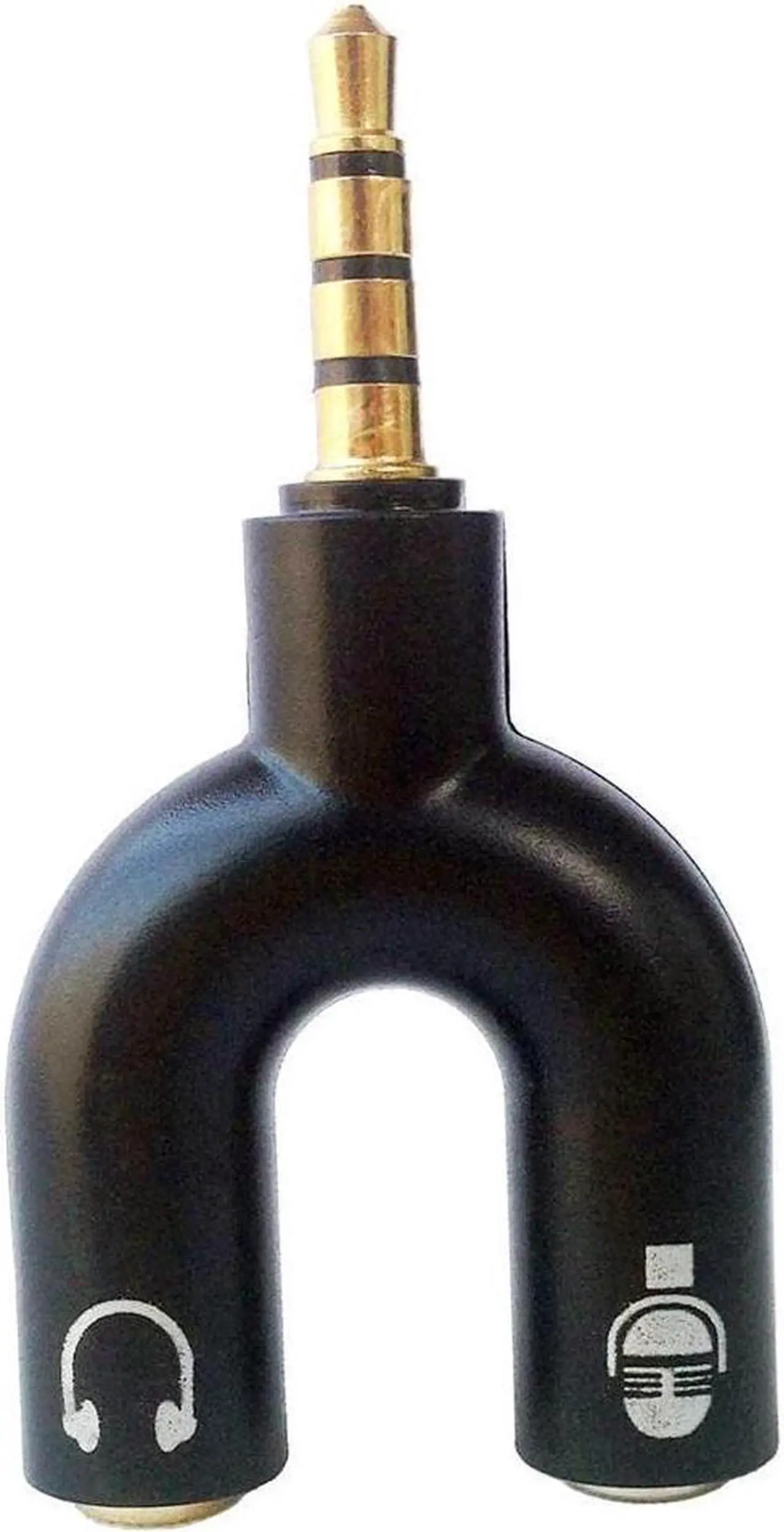 Alt view image 2 of 2 - 3.5mm Male to 2 Female Headphone Mic Audio Y Splitter Adapter with Separate Headphone/Microphone Plugs