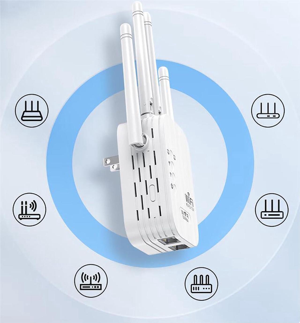 Alt view image 3 of 6 - WiFi Extender, WiFi Booster and Signal Amplifier up to 8470Sq.ft, 1200Mbps Wirless WiFi Extenders Signal Booster 5GHz & 2.4GHz for Home, Internet Booster, Repeater with Ethernet Port & Access Point