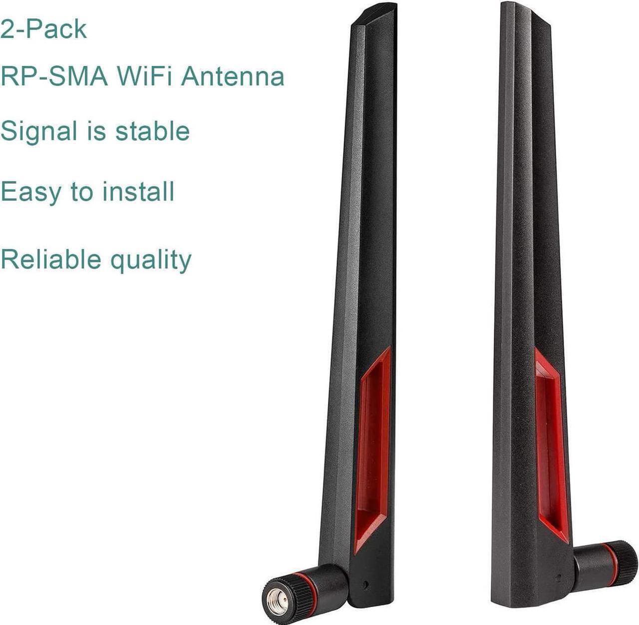 Alt view image 3 of 6 - WiFi Antenna with RP-SMA Male Connector, 2.4GHz 5GHz 5.8GHz Dual Band Antenna for PCI-E WiFi Network Card USB Wireless Camera Router Hotspot etc. 2pcs