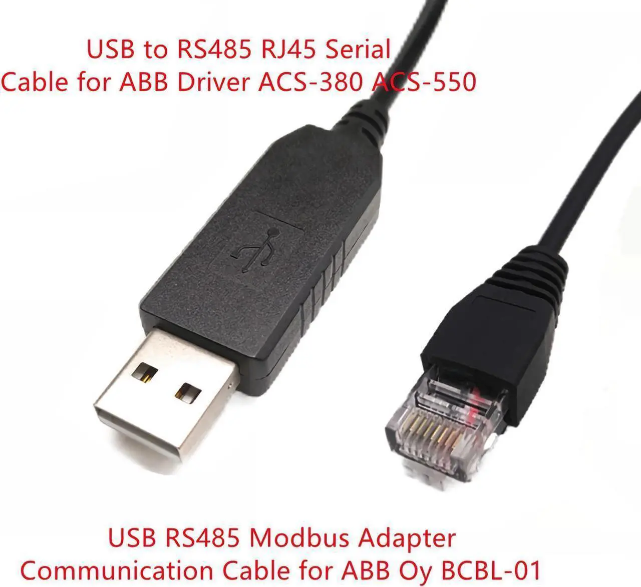 Alt view image 2 of 4 - USB to RS485 RJ45 Serial Cable for ABB Driver ACS-380 ACS-550, USB RS485 Modbus Adapter Communication Cable for ABB Oy BCBL-01