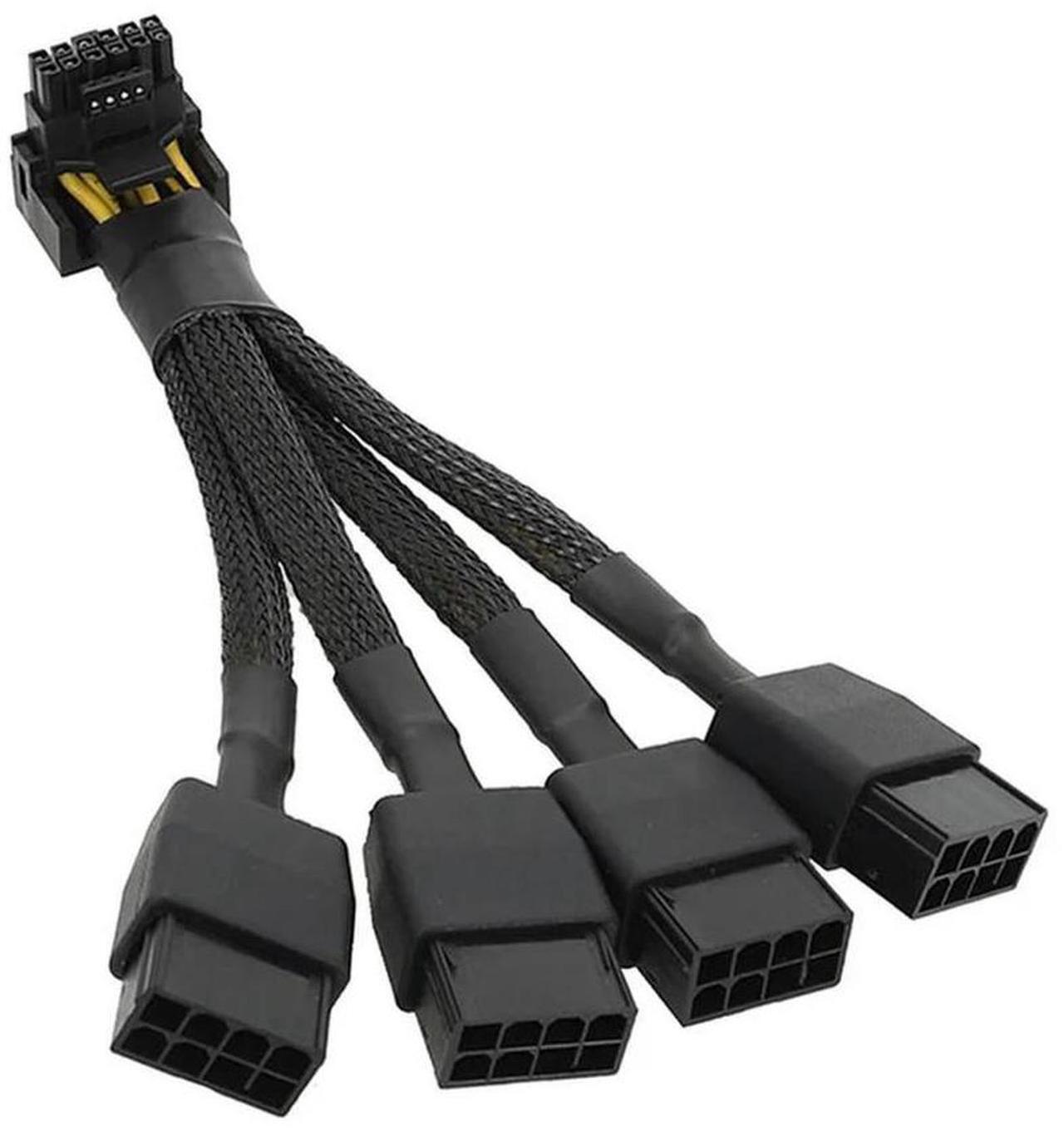 Main image of For GPU RTX4090 RTX4080 4X8 Pin PCI-E to 16 Pin Graphics Card Power Cable 12VHPWR Connector 90 De Elbow Cable