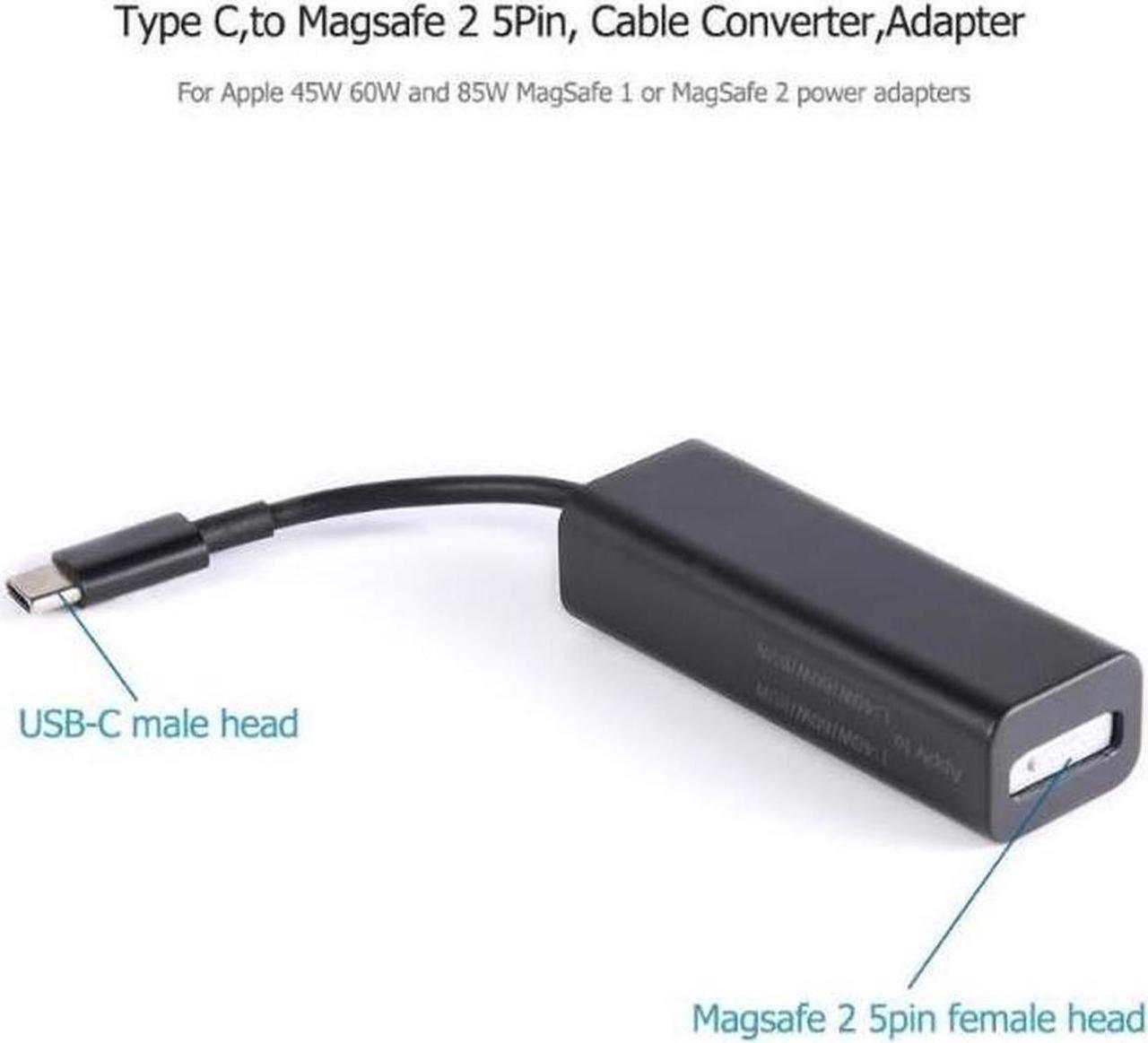 Main image of USB C Magsafe Adapter, Type C to Magsafe 1&2 Converter Adapter Charge, Compatible with New MacBook Pro/Air and Any USB C Devices,USB 3.1 Type C Male to Magsafe 2 5Pin Female Cable Cord Converter Adapt