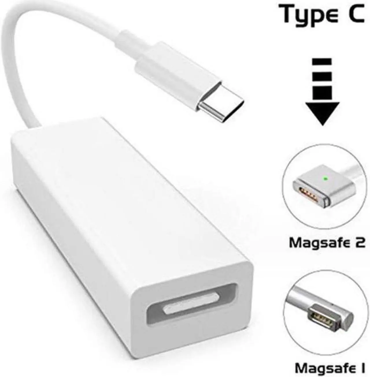 Alt view image 3 of 4 - USB C Magsafe Adapter, Type C to Magsafe 1&2 Converter Adapter Charge, Compatible with New MacBook Pro/Air and Any USB C Devices,USB 3.1 Type C Male to Magsafe 2 5Pin Female Cable Cord Converter Adapt