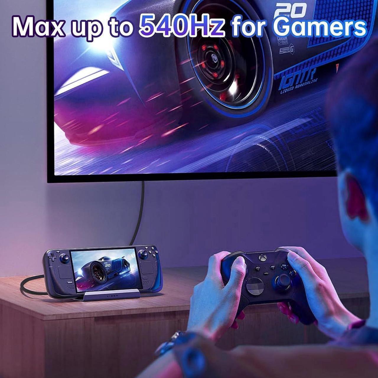 Alt view image 5 of 6 - 6.6 ft USB 5 Cable, USB-C to USB-C, 80 Gbps Data Transfer, Dual 8K Video, 240W Charging, Compatible with Thunderbolt 5/4/3, Laptop, Desktop, Gaming Console, Smartphone