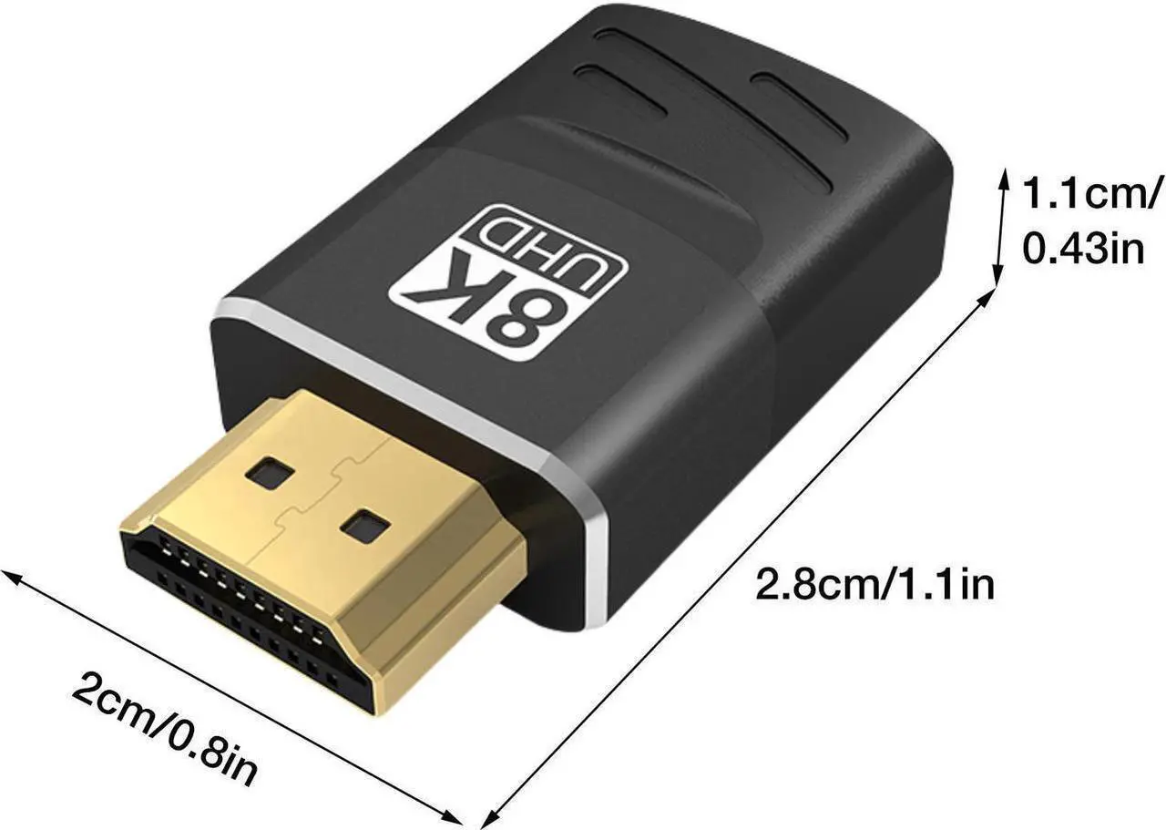 Alt view image 5 of 7 - 2-Pack HDMI Male to Female Adapter Coupler HDMI 2.1 Cable Extension Extender 8K@60Hz 4K@120Hz Black