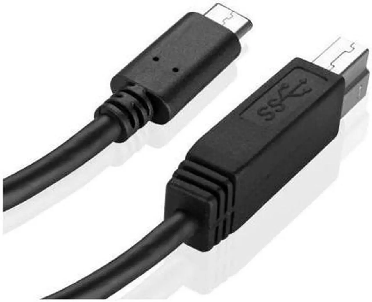 Alt view image 3 of 4 - USB Type C (USB-C) to Type B (USB-B) Cable (3FT) Black - SuperSpeed Standard USB 3.0 Male Port with Reversible Type C Connector Design for Printer Scanner