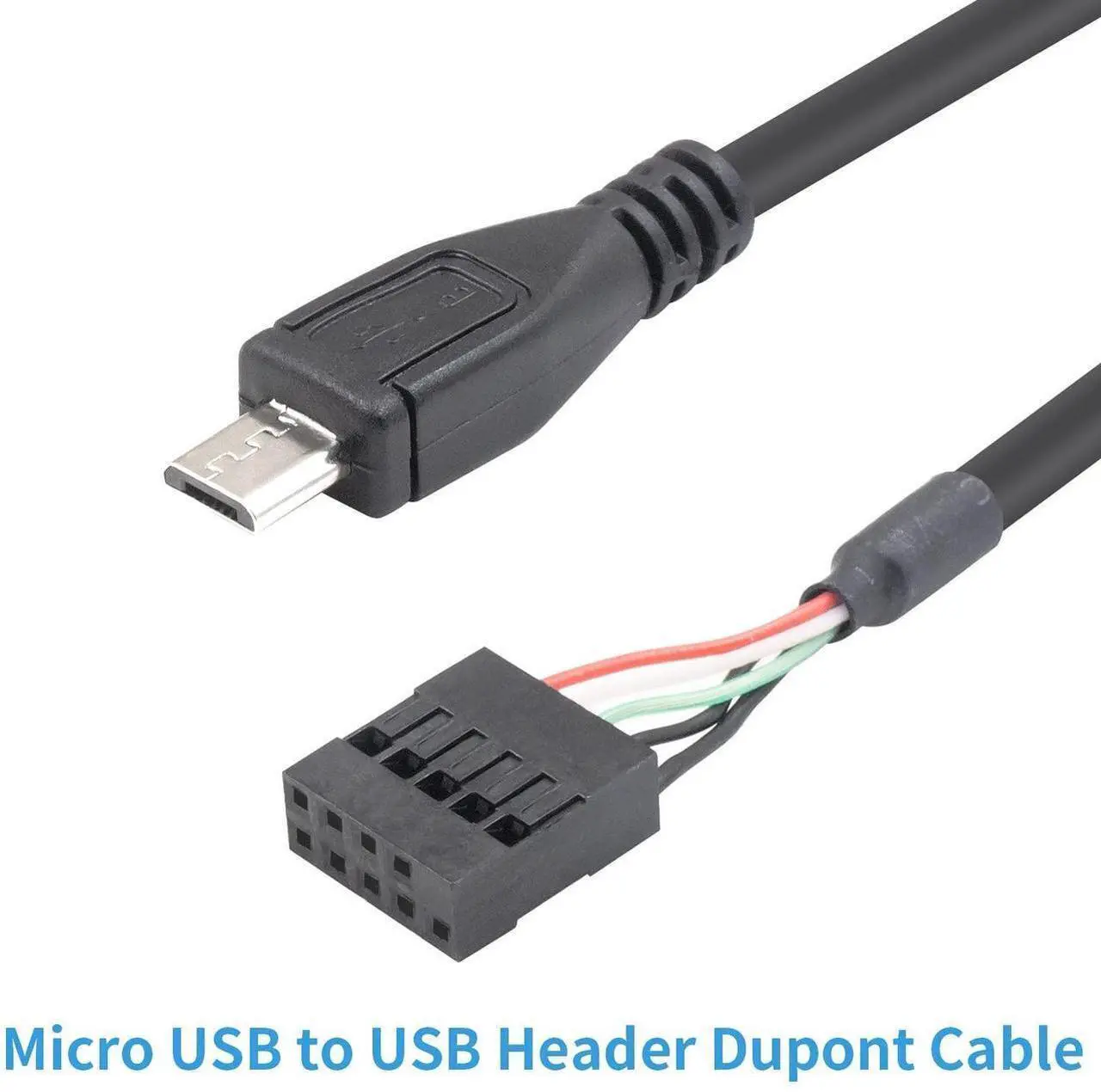 Alt view image 4 of 6 - USB Header to Micro USB Cable 1.65FT/50CM, Micro USB Male to 9 Pin Motherboard Female Adapter Dupont Extended Cable for Motherboard Header 2 Pack
