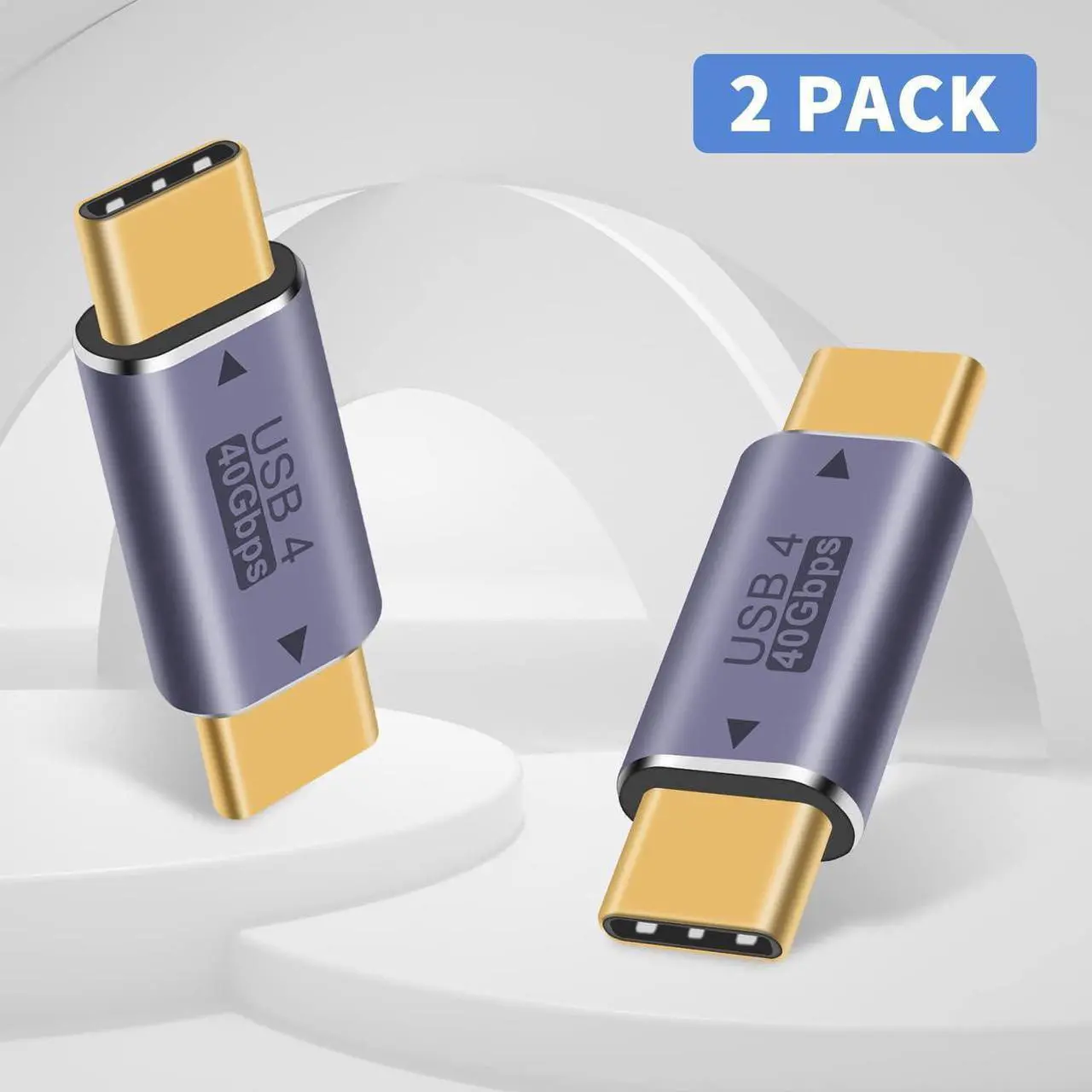 Alt view image 5 of 7 - USB C to USB C Adapter 40Gpbs, 8k@60HZ and 100W Fast Charging, Type C Male to Male Adapter Compatible with Thunderbolt 3/4 MacBook Pro/Air, Laptop, Phones and More Type C Devices (2 Pack)