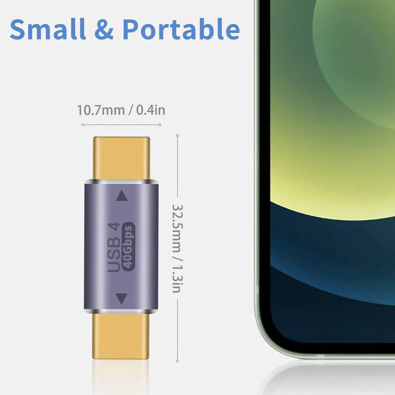 Alt view image 4 of 7 - USB C to USB C Adapter 40Gpbs, 8k@60HZ and 100W Fast Charging, Type C Male to Male Adapter Compatible with Thunderbolt 3/4 MacBook Pro/Air, Laptop, Phones and More Type C Devices (2 Pack)