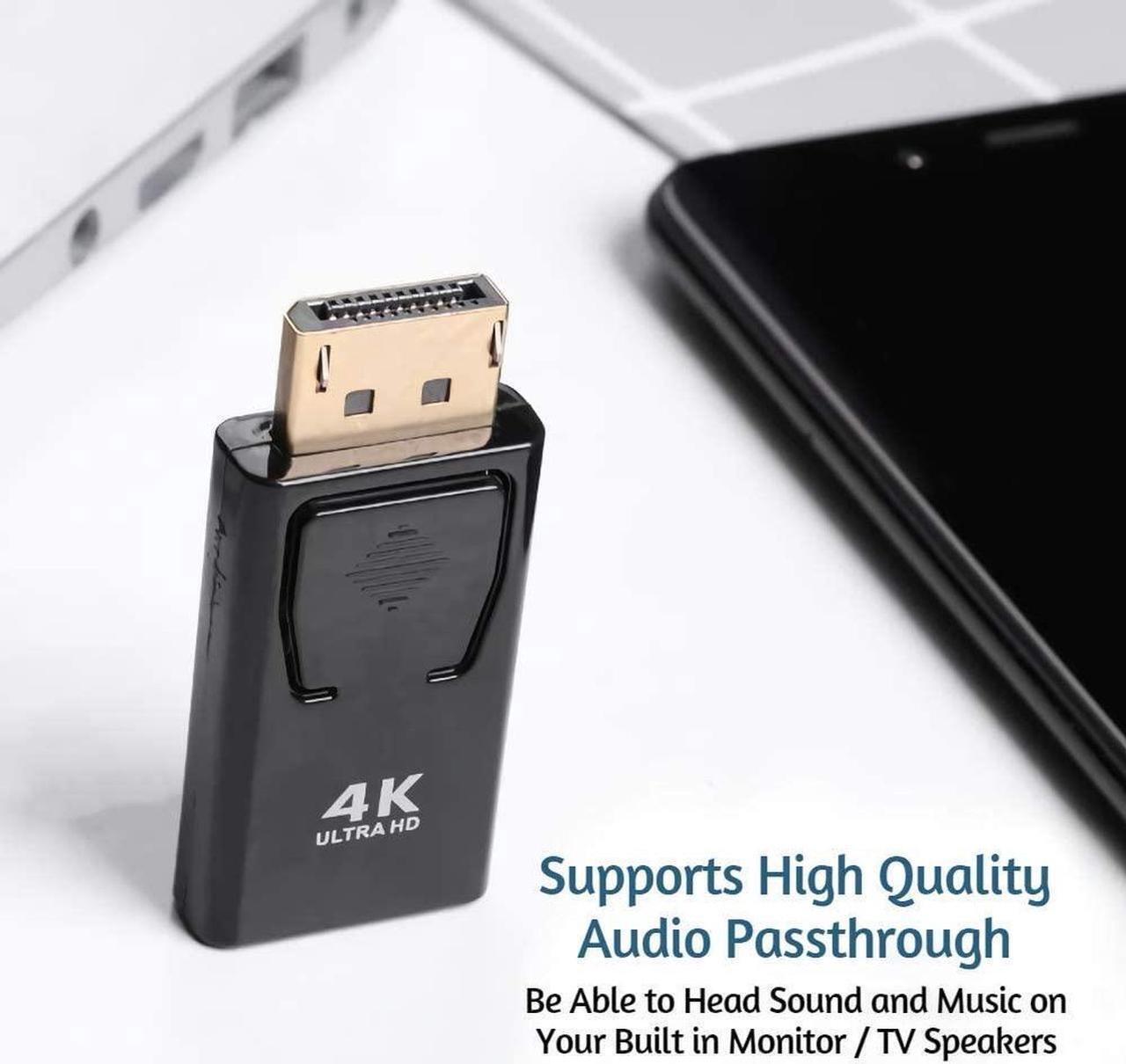 Alt view image 2 of 7 - 4K x 2K Display Port DisplayPort DP Male to HDMI Female Adapter Converter for HDTV PC, 2-Pack