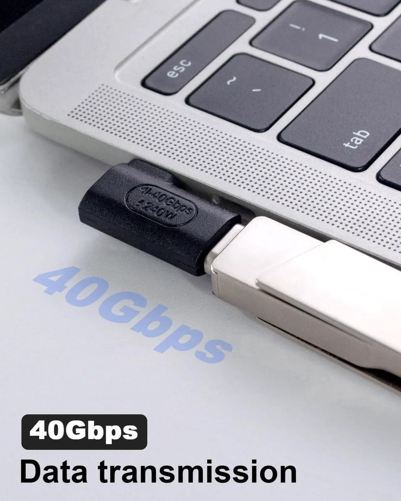Alt view image 5 of 7 - Right Angle USB C Adapter Compatible with Thunderbolt 4 Cable, 240W 40Gbps 90 Degree USB C Male to Female Adapter with 8K@60Hz Video for USB 4, PC, Tablet, iPhone 15, Steam Deck 2 Pack