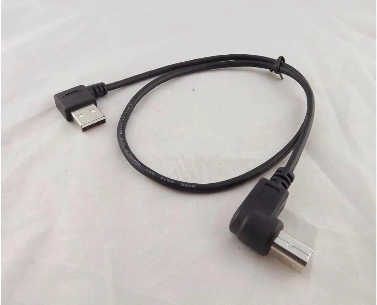 Alt view image 3 of 4 - 10pcs USB 2.0 A Male Right Angle To USB B Male Right Angle Printer Scanner Cable 50cm