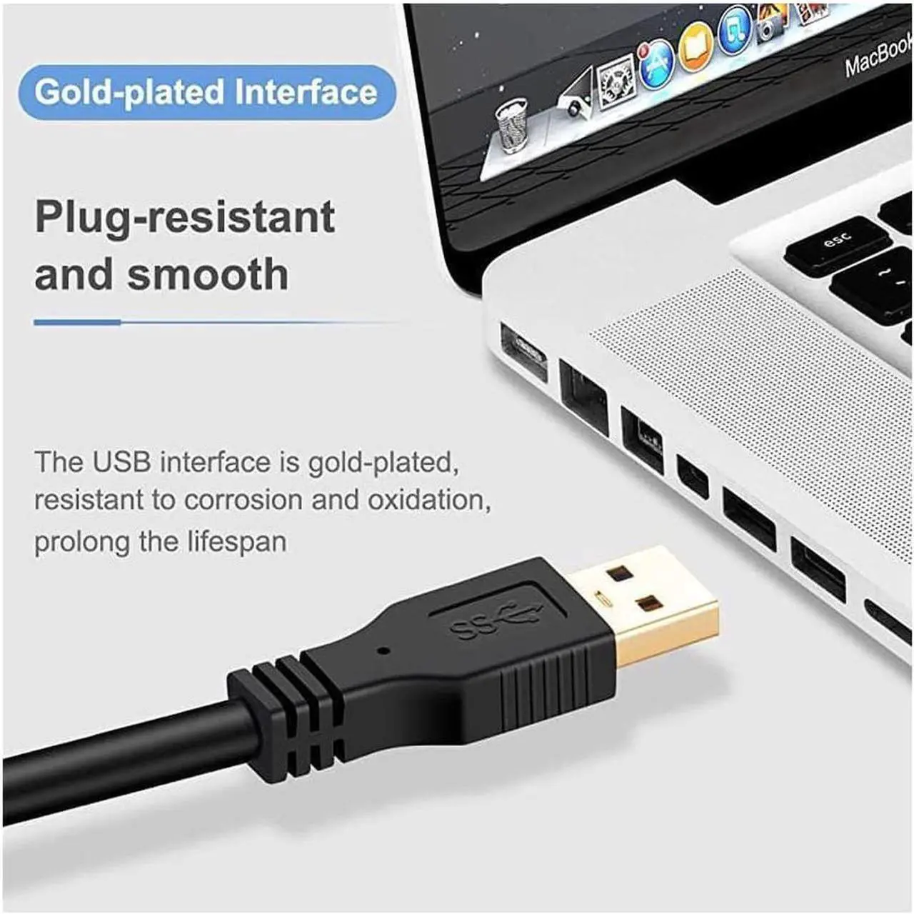 Alt view image 4 of 6 - USB 30 Extension Cable 12 ft USB Extension Cable USB 30 Extender Cord Type A Male to Female Data Transfer Lead for Hard DrivePrinterKeyboardCameraUSB Flash DriveCard Reader