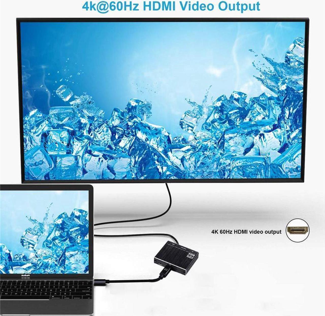 Alt view image 7 of 7 - USB C to HDMI Adapter, Thunderbolt 3 to HDMI Hub, USB-C Digital AV Multiport Adapter HDMI 4K@60Hz Output USB 3.0 Port & 100W PD Quick Charging Port Converter for MacBook/Sam.Sung S10/S10+