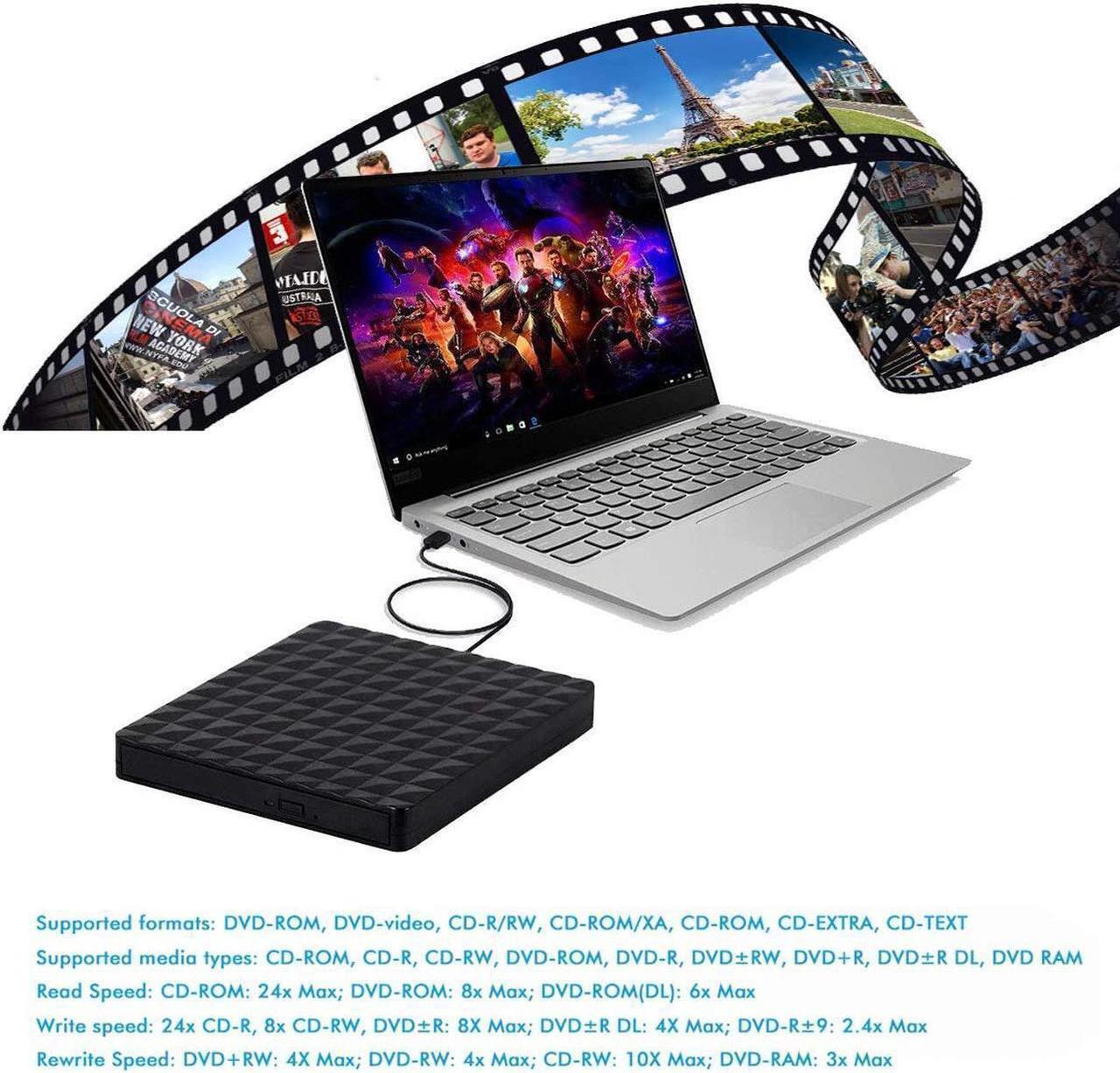 Alt view image 5 of 7 - Aomoproing  External CD DVD Drive, Portable High-Speed USB-C & USB 3.0 CD/DVD ROM DVD Burner/DVD Reader Writer Optical Drive for PC Desktops, Compatible with Windows/Mac OS