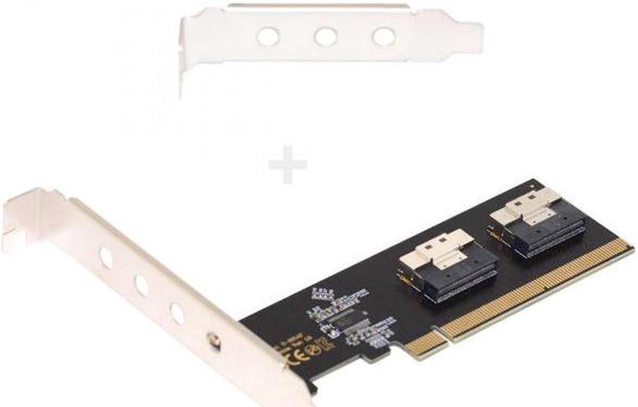 Alt view image 2 of 7 - Aomoproing SA-016-2P Dual Slimline SFF-8654 8X 4 NVME to PCIE Express 3.0 4.0 Raid Card VROC Raid0 Hyper Adapter