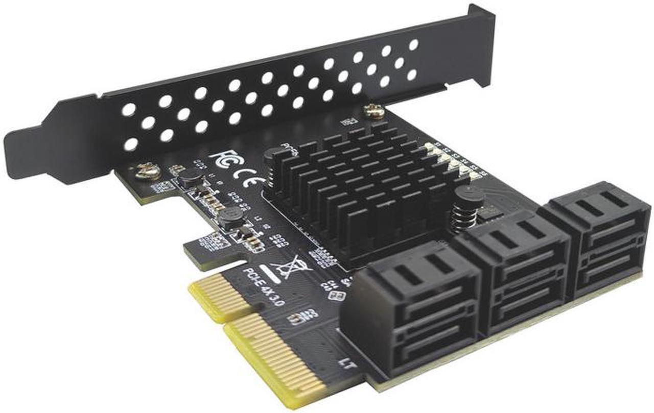 Alt view image 4 of 7 - Aomoproing PCIe SATA Card, PCI-E 3.0 to 6 Port SATA Card, SATA Controller Expansion Card with Low Profile Bracket, Non-Raid, Boot as System Disk, Support 6 SATA 3.0 Devices