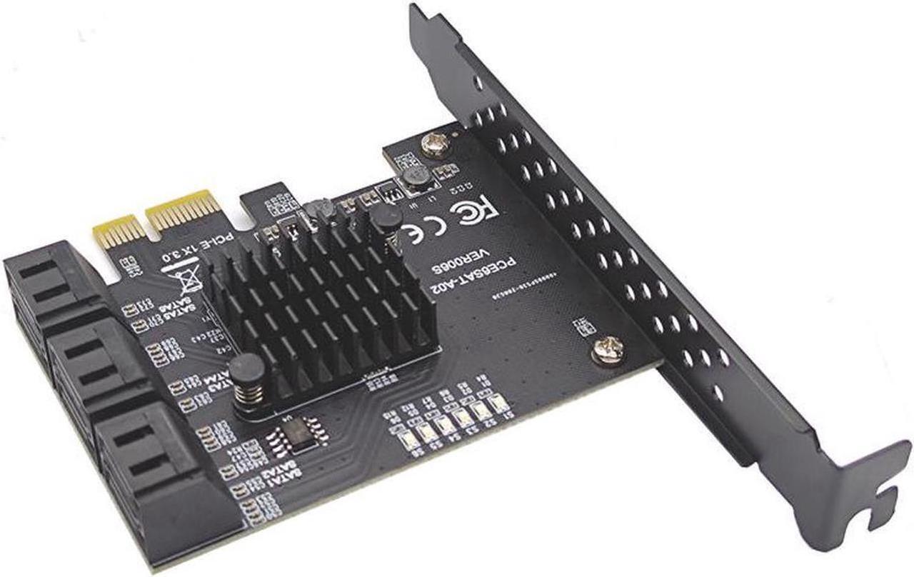 Alt view image 6 of 7 - Aomoproing PCIe SATA Card, PCI-E 3.0 to 6 Port SATA Card, SATA Controller Expansion Card with Low Profile Bracket, Non-Raid, Boot as System Disk, Support 6 SATA 3.0 Devices
