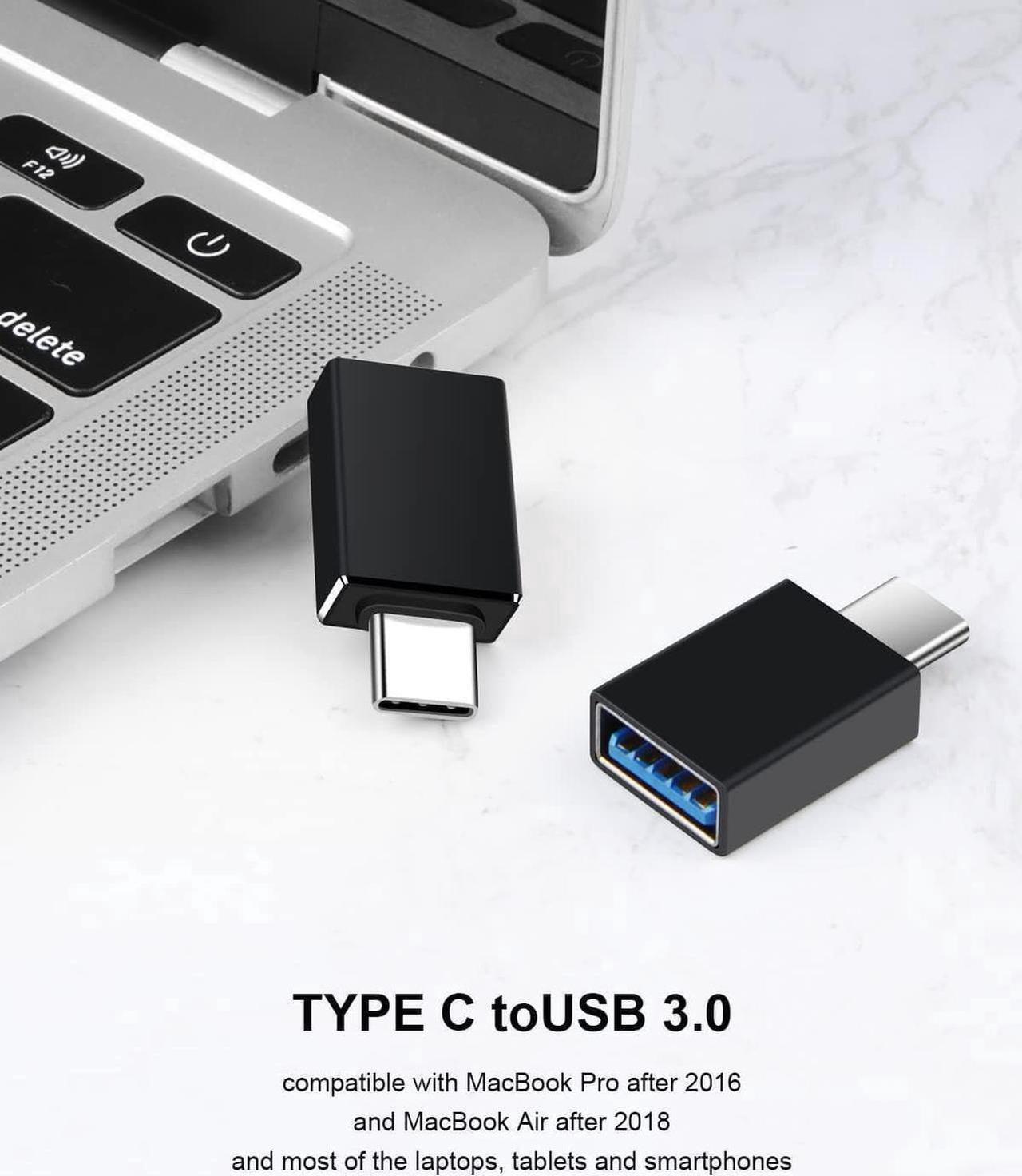 Alt view image 7 of 7 - Aomoproing         4 Pack USB C to USB Adapters, Type C to USB 3.0 USB C Adapter Side by Side Male to USB 3.0 Female Typec Adaptor for M-acBook Pro, i-Mac i-Pad Mini 6, Thunderbolt 3/4 Type C OTG Adap
