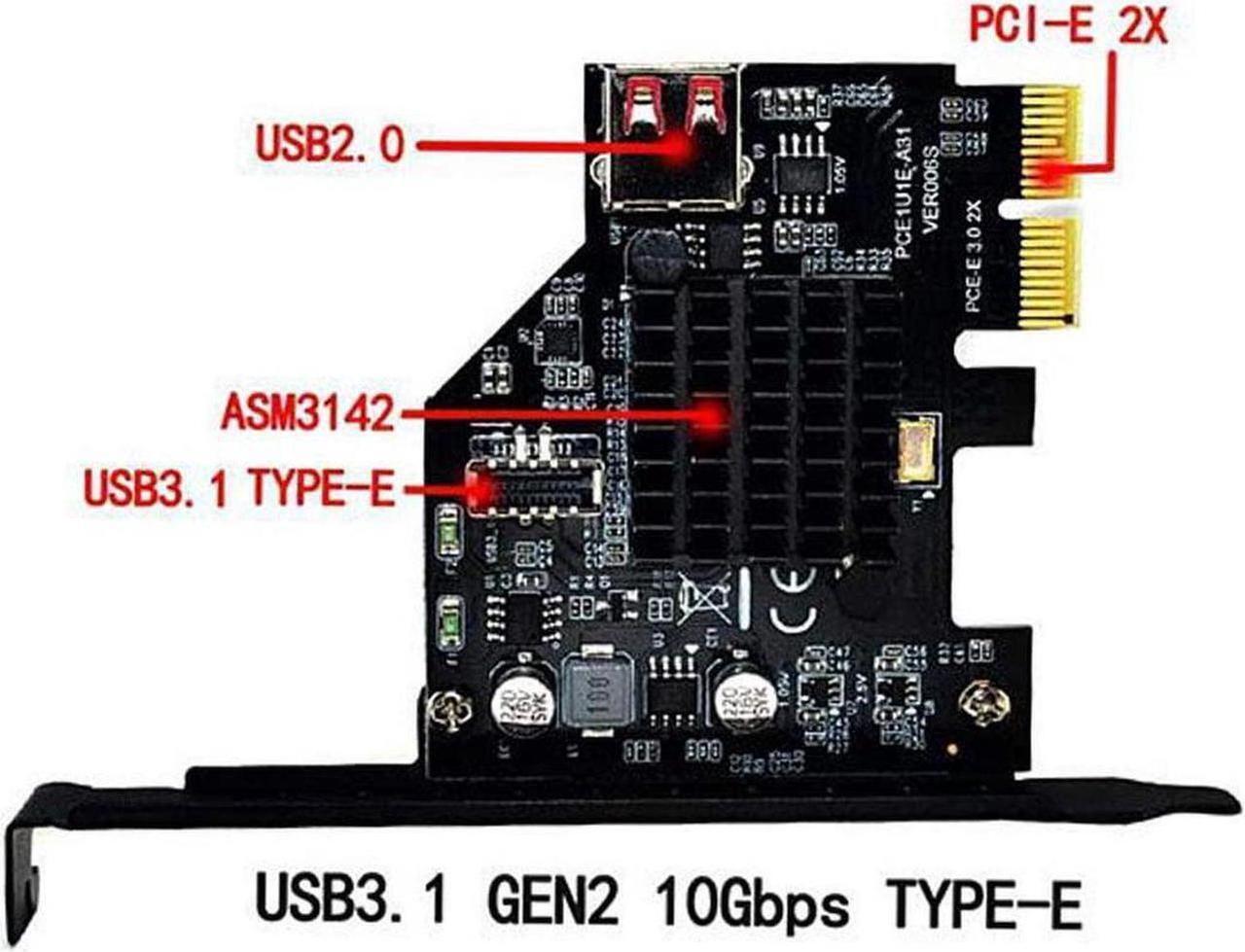 Alt view image 4 of 7 - PCI-E to Type E Express Card, USB 3.1 Front Type-E Expansion Card PCI-E 2X Interface, USB 3.1 GEN2 10Gbps Type-E 20PIN Expansion Card for Desktop PCS (ASM3142)