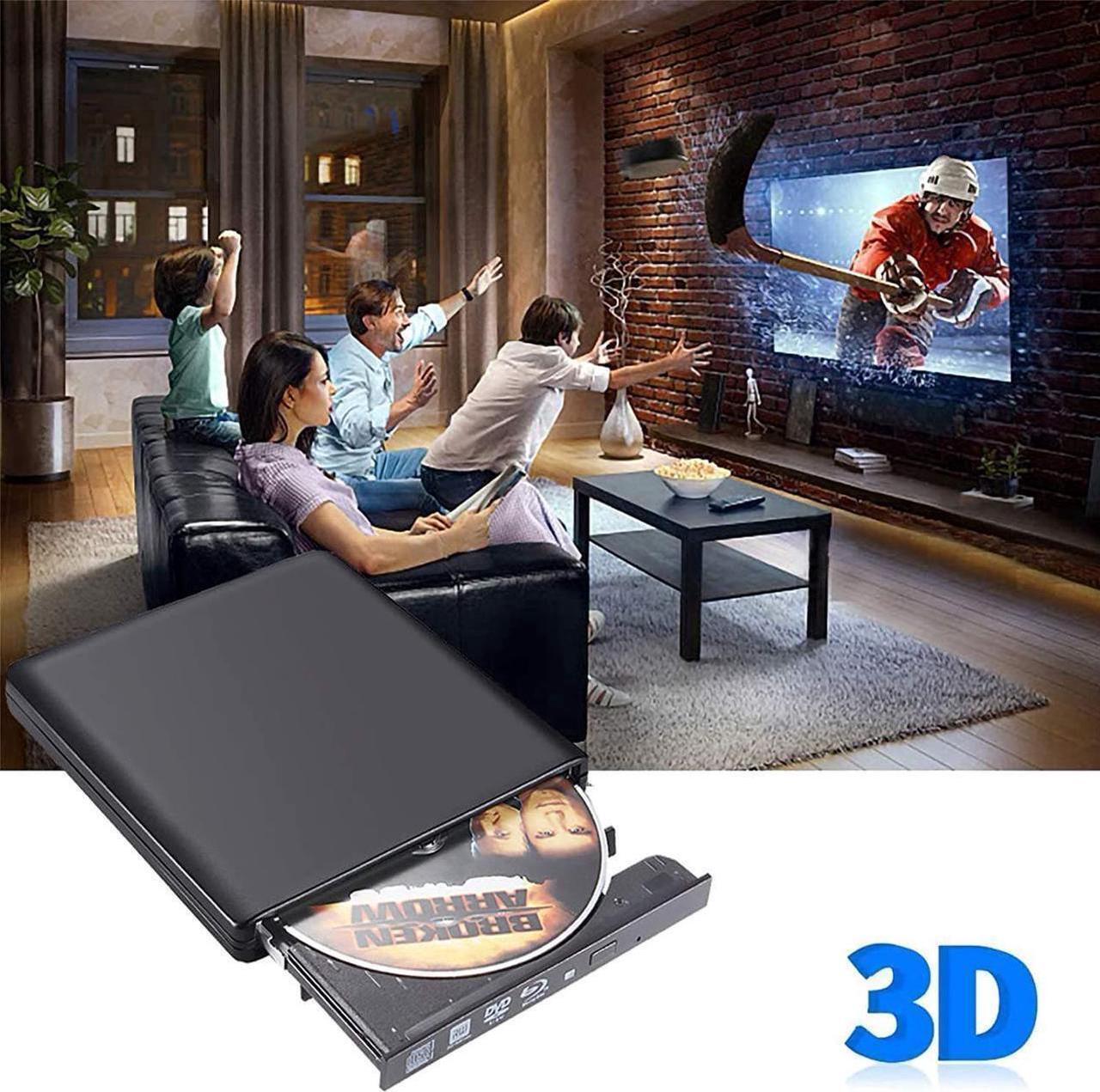 Alt view image 4 of 6 - External CD DVD Drive, USB 2.0 Portable CD/DVD Player for Laptop CD ROM Burner Compatible with Laptop Desktop PC Windows Linux OS Apple Mac Black