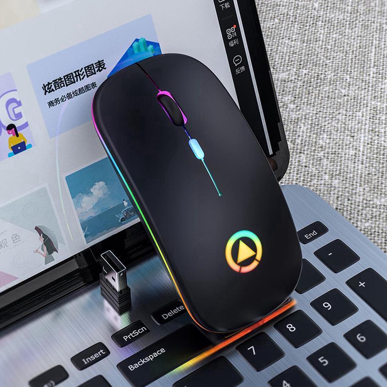 Alt view image 5 of 6 - Rechargeable Mouse Wireless Silent LED Backlit Mice USB Optical Ergonomic Gaming Mouse PC Computer Mouse For Laptop Computer PC