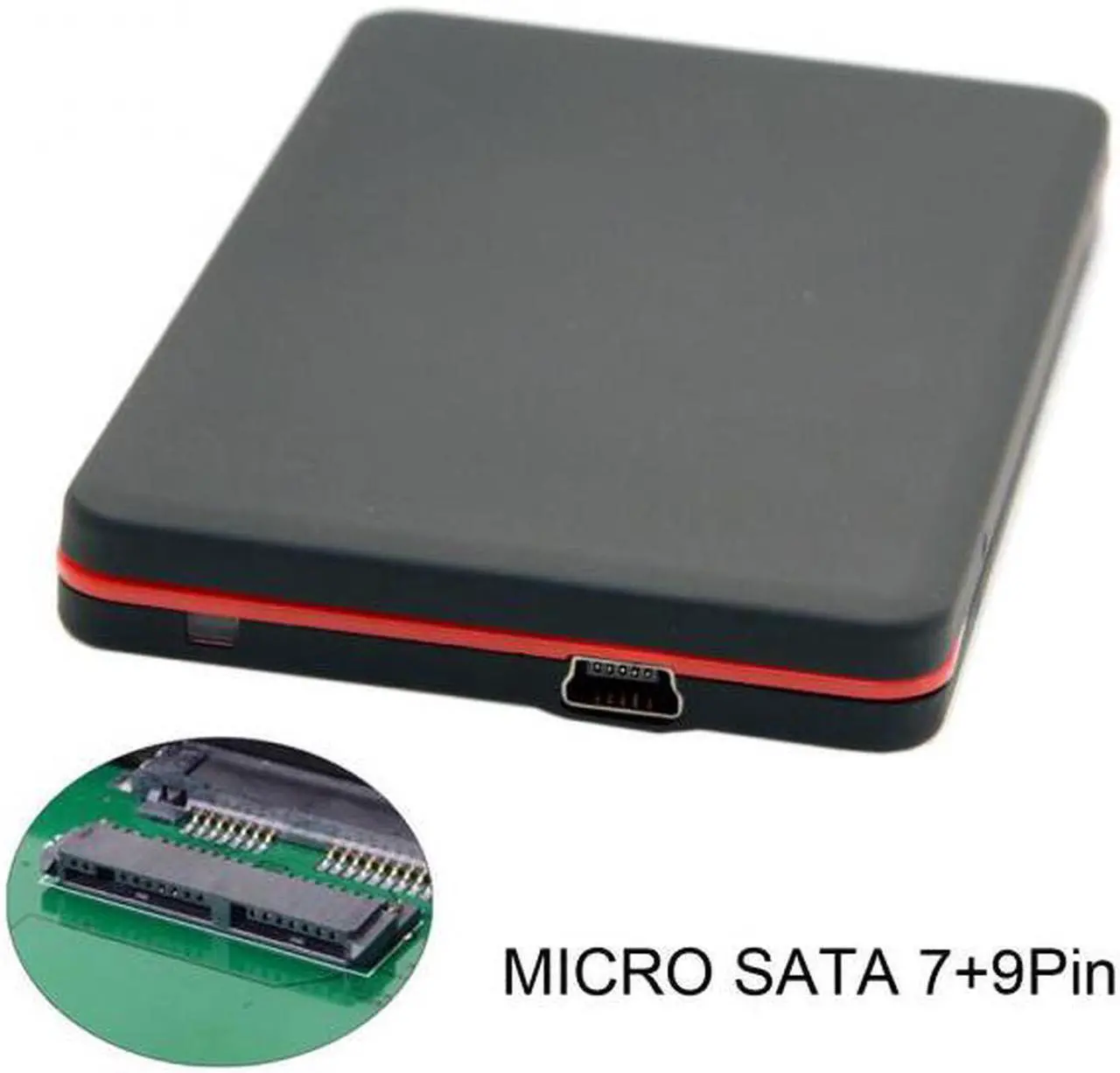 Alt view image 6 of 7 - Aomoproing USB2.0 480Mbps to 1.8 inch Micro SATA 16pin 7+9 SSD HDD External Hard Disk Enclosure