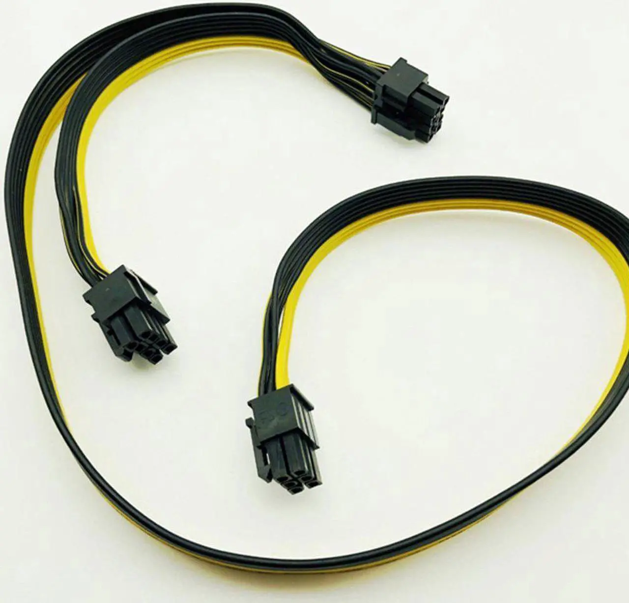 Alt view image 2 of 6 - PCI-e PCI Express 6Pin Male To Dual 8Pin 2 Port Male Adapter GPU Graphics Card PCIe Power Cable 18AWG 60cm + 20cm Wire