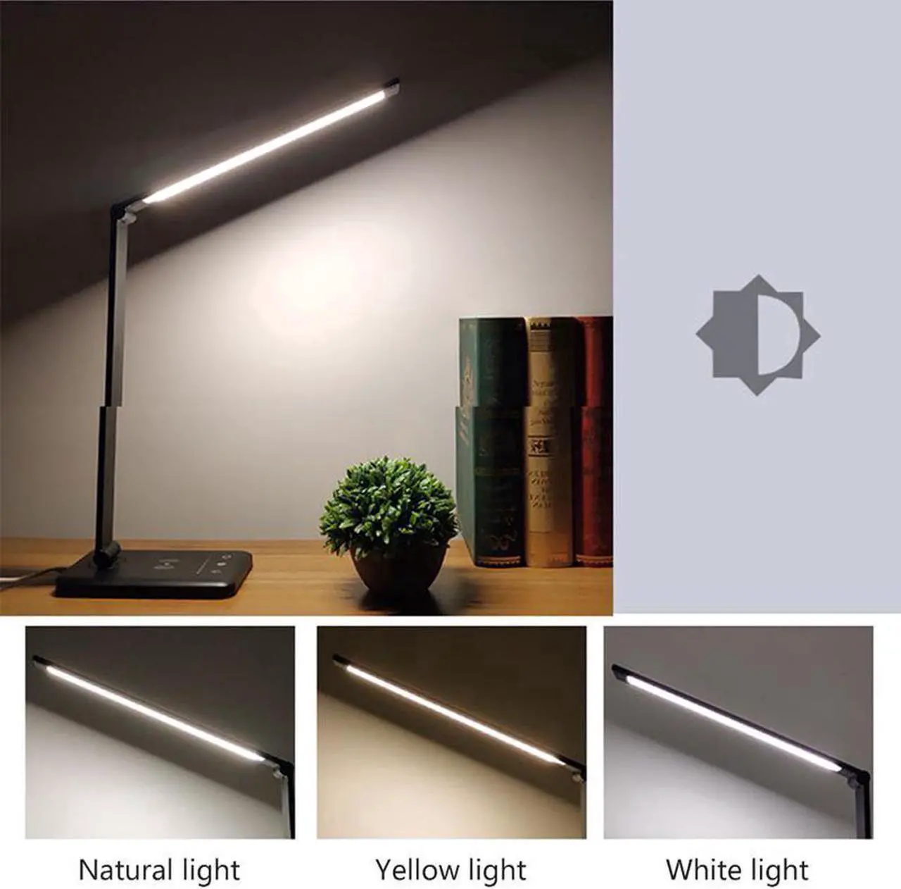Alt view image 3 of 6 - 52PCS LED Desk Lamp 5 Color x5 Dimable Level Touch USB Chargeable Reading Eye-protect with timer Table lamp Night Light