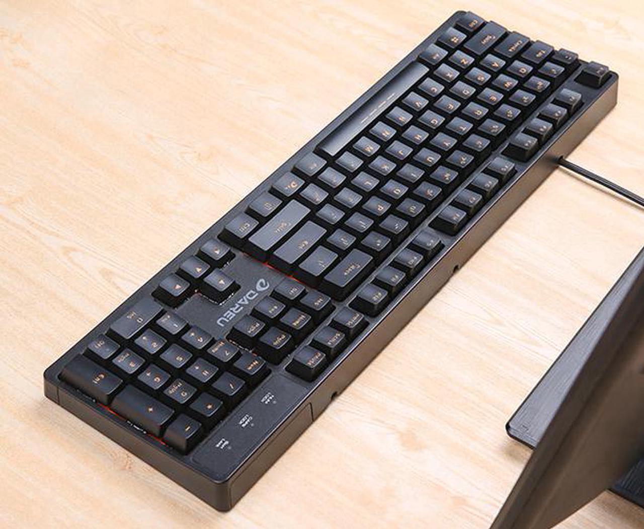 Alt view image 5 of 5 - DK100 Anti-Ghosting Mechanical Keyboard 87 Keys Small Compact Wired USB Gaming Keyboard with Red Switches-Black