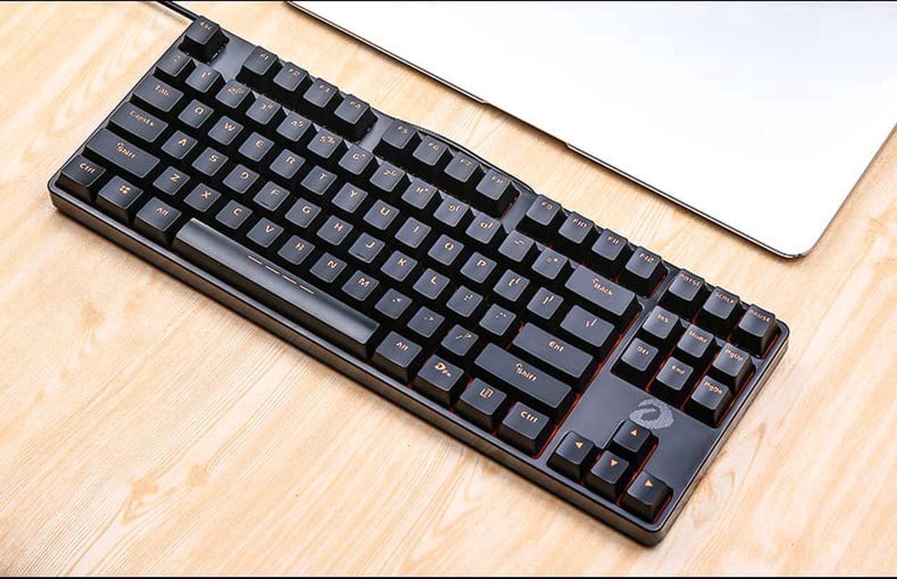 Alt view image 3 of 5 - DK100 Anti-Ghosting Mechanical Keyboard 87 Keys Small Compact Wired USB Gaming Keyboard with Red Switches-Black