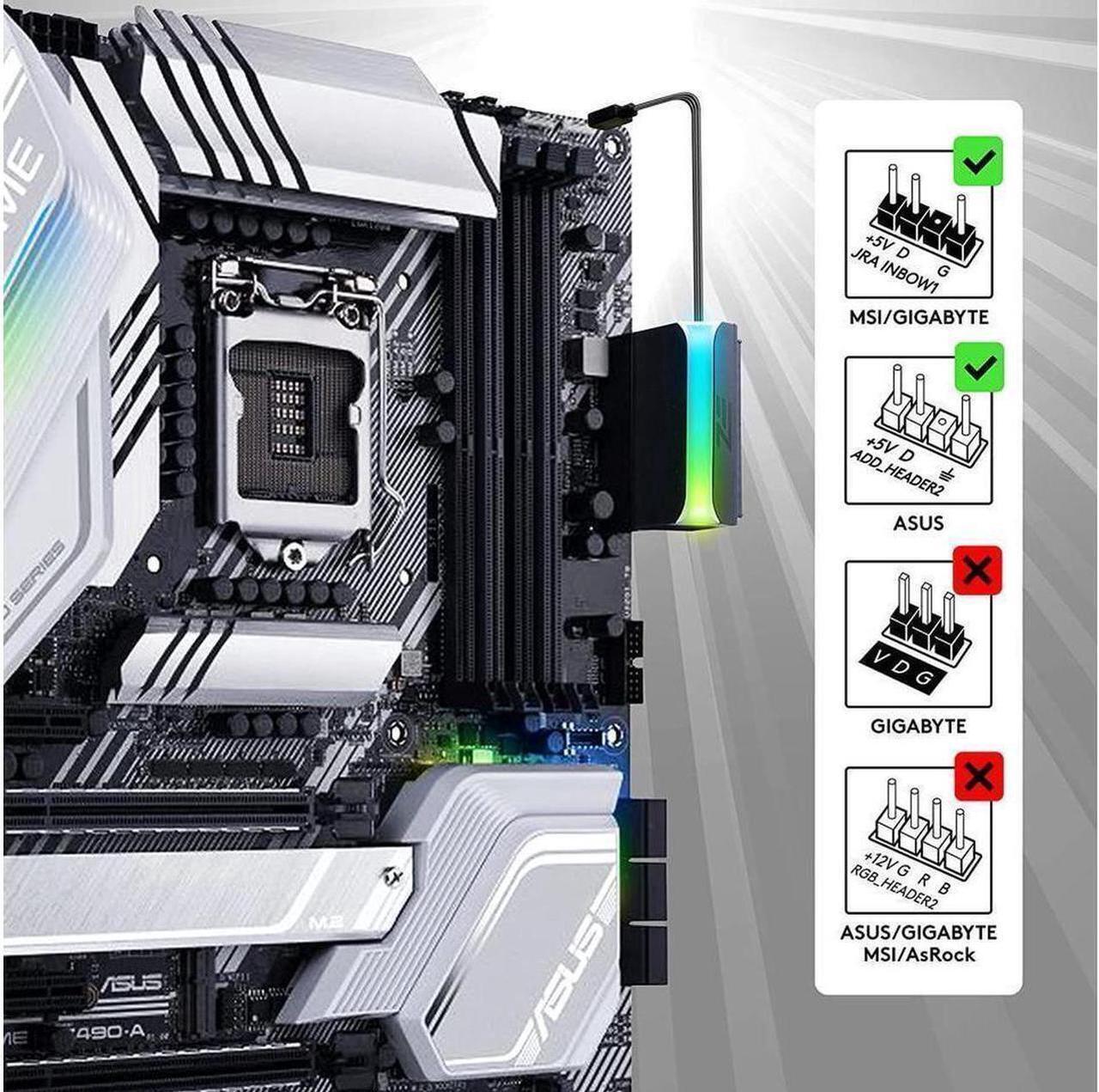 Alt view image 4 of 7 - 5V ARGB Synchronous Computer Motherboard ATX Power Supply 24 PIN 90 Degree Adapter 24 Pin Female to 24 Pin Male Connector Turn Steering Head