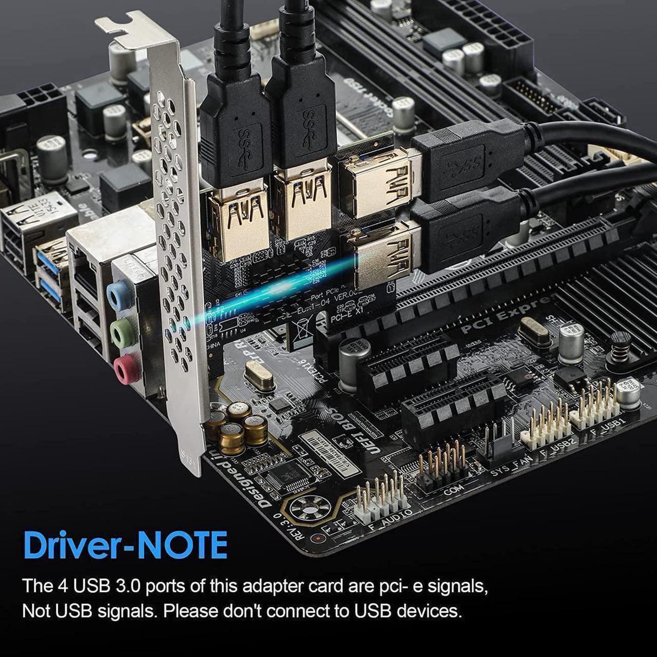 Alt view image 6 of 6 - PCI Express Multiplier Riser Card,PCIe Splitter 1 to 4 PCI-Express 16X Slots Expansion Card Board, PCI-E 1x to External PCI-e USB 3.0 Converter Adapter Card 4 Ports for Bitcoin ETH Mining Miner Device