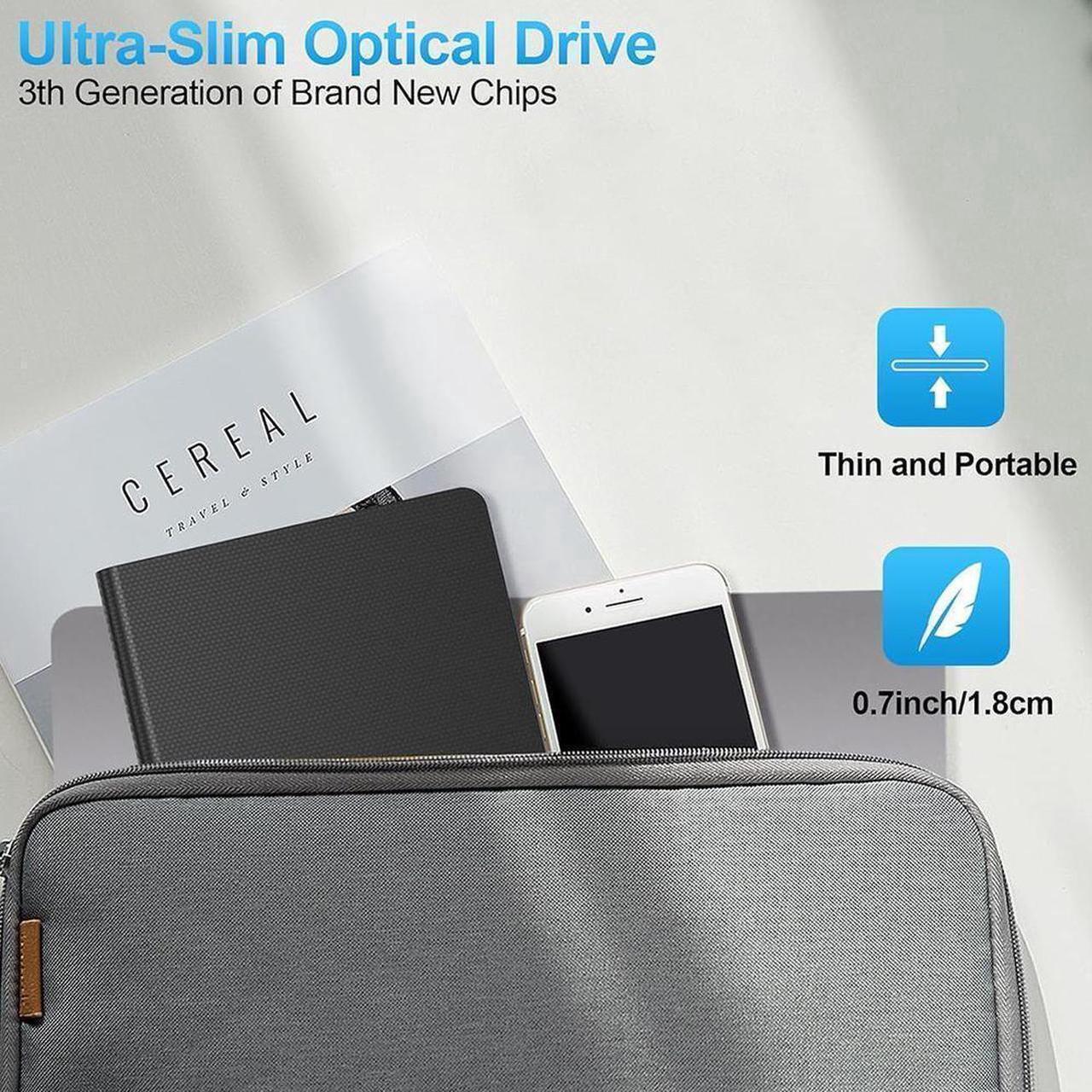 Alt view image 6 of 6 - External CD DVD Drive for Laptop, [7 in 1] USB 3.0 & Type C CD Burner External DVD Drive Portable DVD Player with 4 USB and TF/SD Slots,Slim External CD Drive Compatible with Windows Linux MacOS