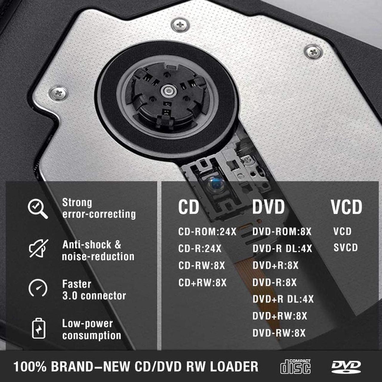 Alt view image 4 of 6 - USB 3.0 & USB-C External CD DVD Drive, Premium Portable CD/DVD +/-RW Drive/Writer/Burner Optical Player, Compatible for Windows 10 Laptop PC, MacBook Pro/Air, iMac, Mac OS (Upgraded Ver.)