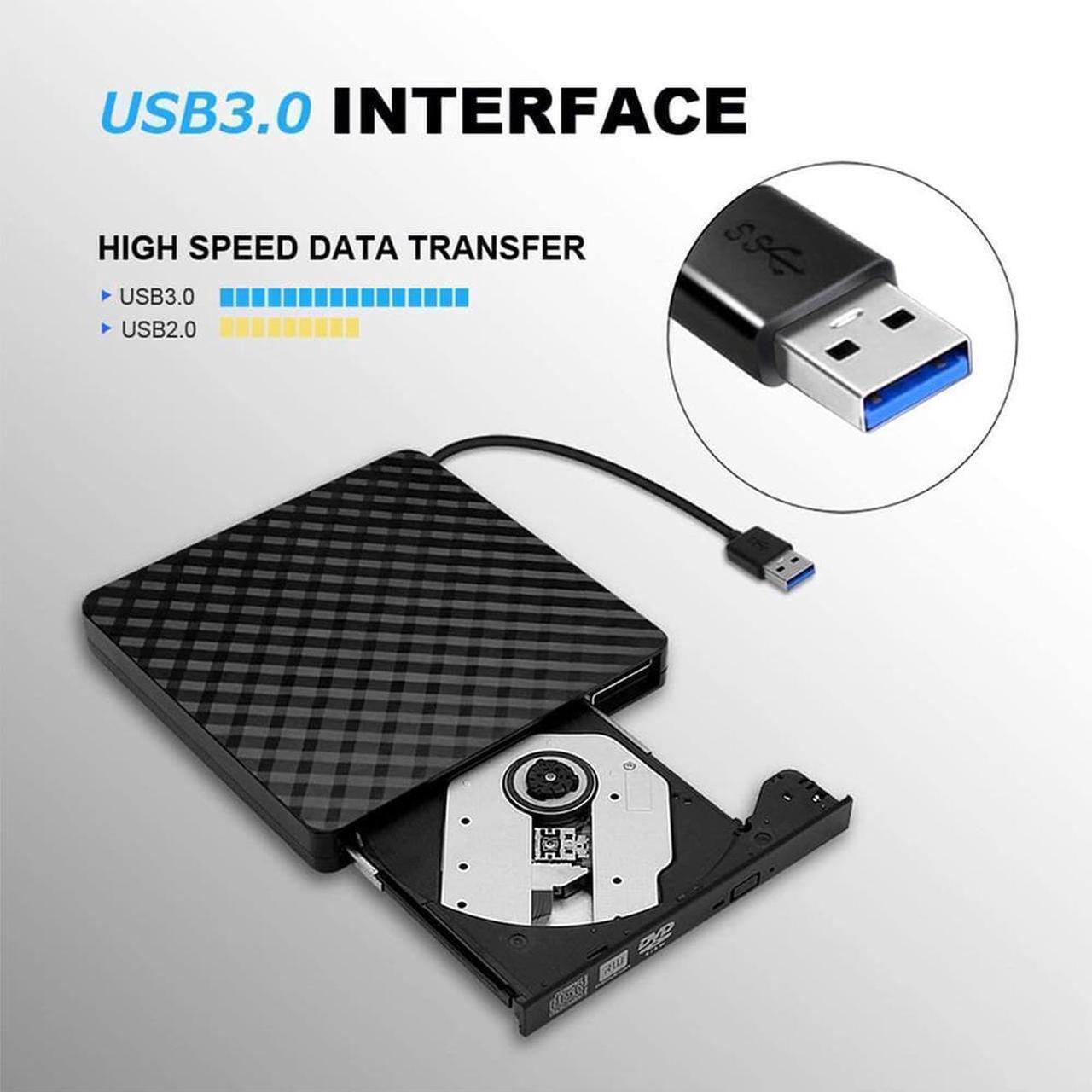 Alt view image 6 of 7 - External DVD Drive, CD DVD +/-RW Drive USB 3.0 Protable USB DVD/CD ROM Burner Optical Drive Player Reader Writer for Windows 11/10/8/7 Laptop Desktop Computer, Mac OS (Black)