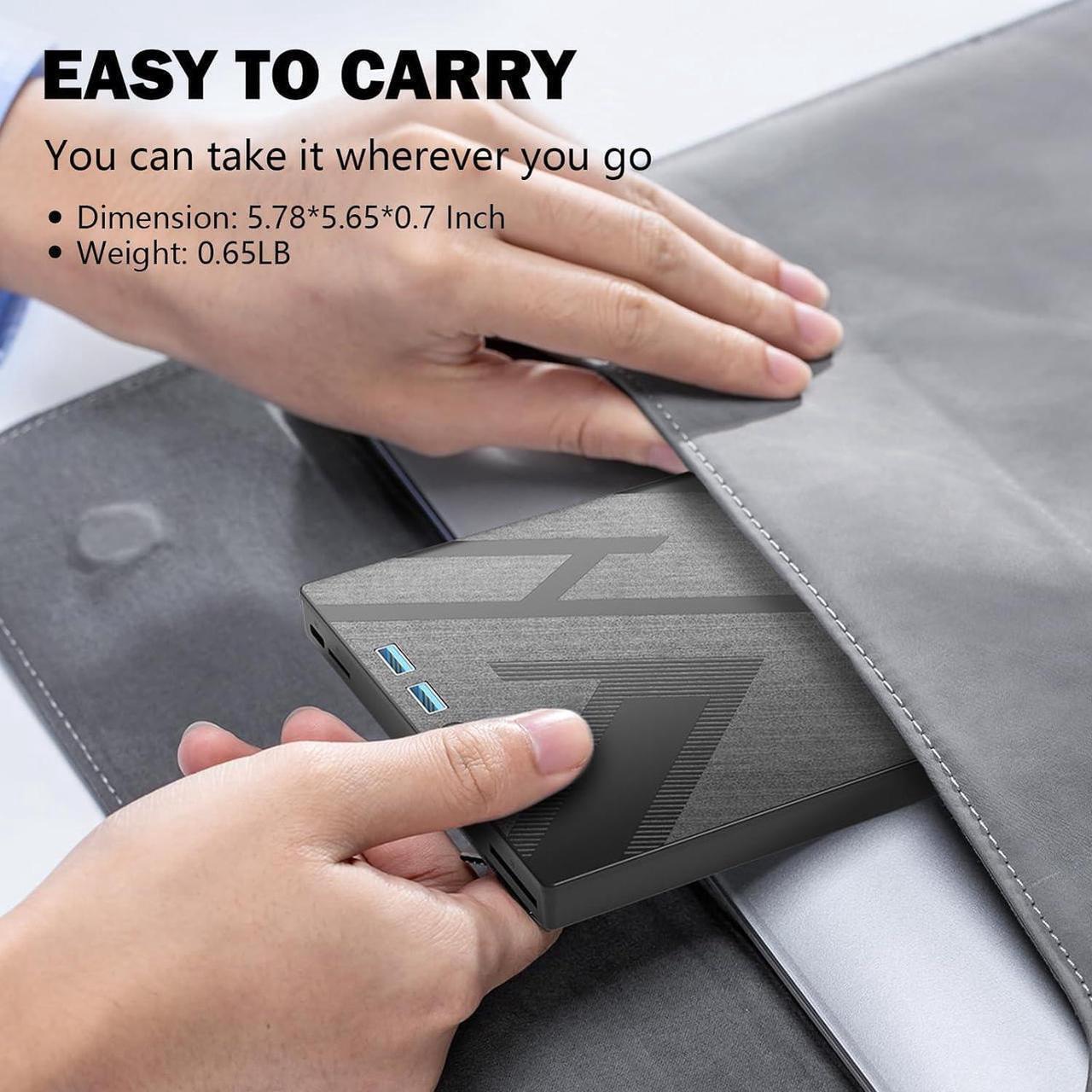 Alt view image 3 of 6 - 7 in 1 External DVD Drive, External CD/DVD Drive for Laptop with 4 USB & SD/TF Port, CD Burner DVD Player DVD Burner USB 3.0/Type C, CD Rom Optical Drive CD Drive for PC Laptop Windows Linux