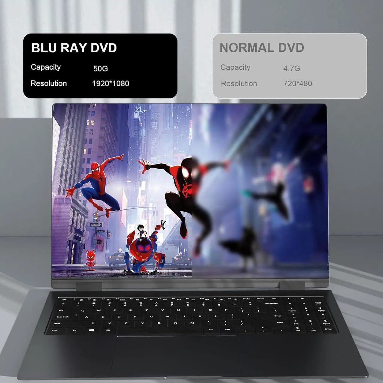 Alt view image 5 of 7 - External Blu Ray Drive, USB 3.0 & Type-C Blu Ray Burner, DVD+/-RW BD CD DVD Player, 3D Portable Blu Ray Player, External Optical Drive for Windows XP/7/8/10, MacOS, Laptop, Desktop