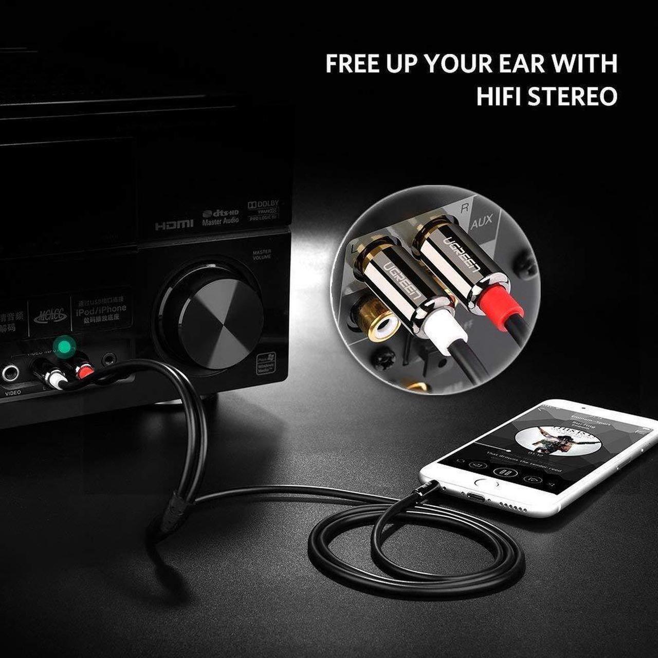 Alt view image 5 of 7 - RCA Cable, [Dual Shielded Gold-Plated] 3.5mm Male to 2RCA Male Stereo Audio Adapter Cable AUX RCA Y Cord Compatible with Smartphones, MP3, Tablets, Speakers, HDTV [3.3ft]