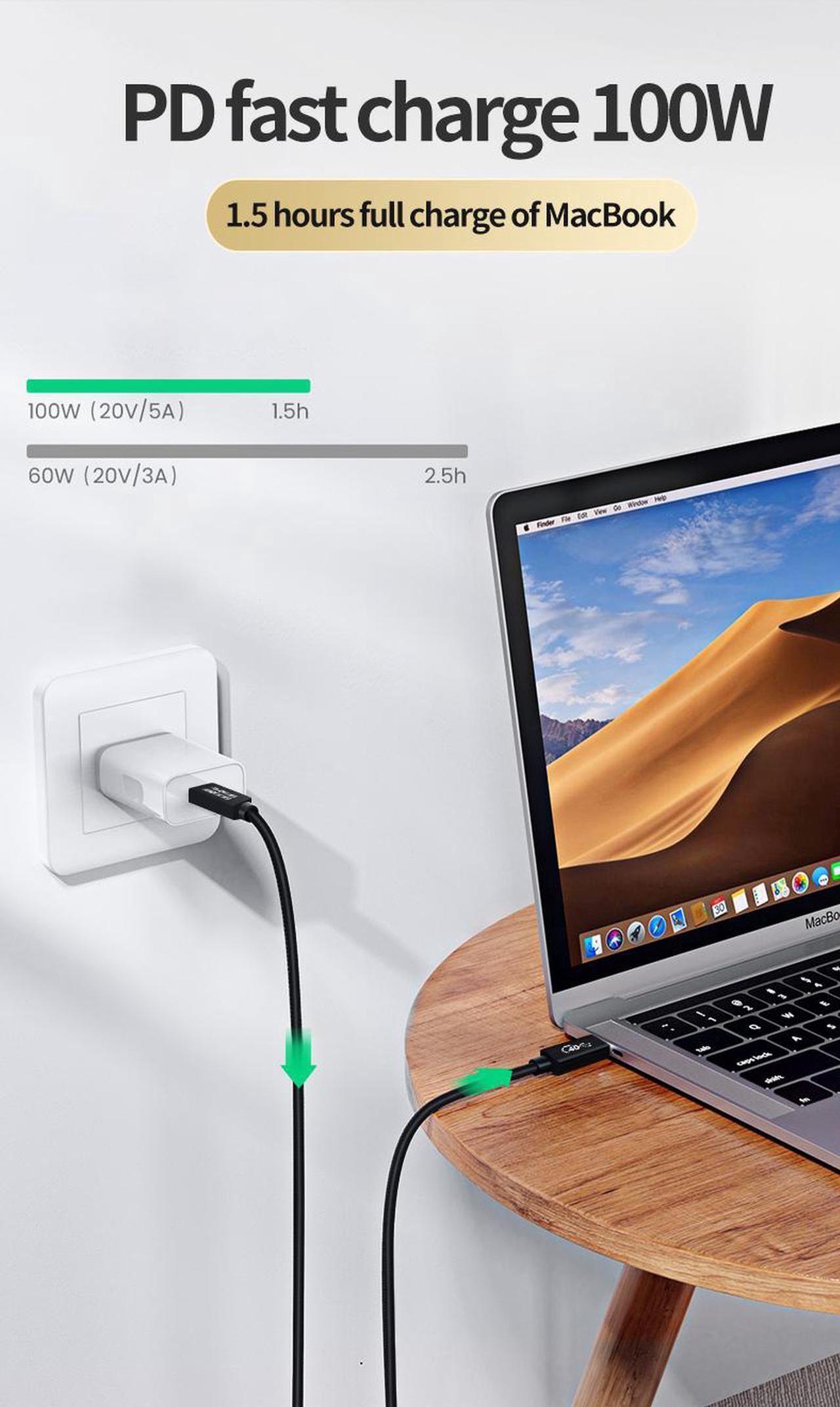 Alt view image 7 of 7 - USB 4 Cable for Thunderbolt 4 Cable, 40Gbps 6.6ft/2M Cable 100W Charging Support 5K@60Hz Video, Compatible with Thunderbolt 4/3, External SSD, USB-C Docking Station, MacBook Pro, External SSD, eGpu