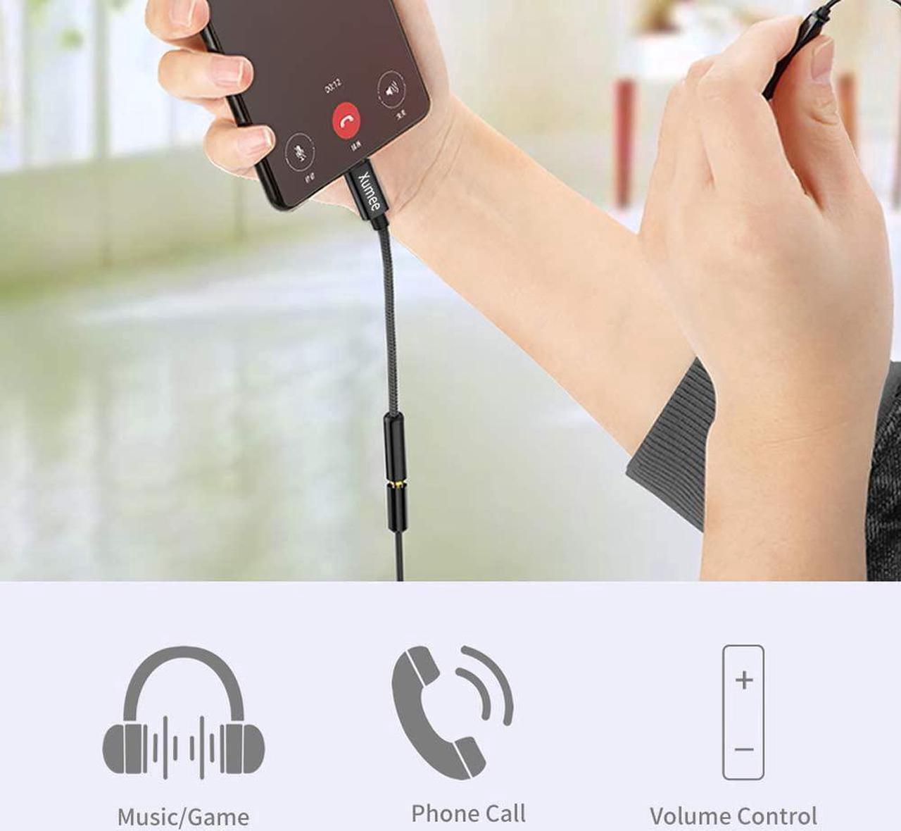 Alt view image 6 of 7 - USB C to 3.5mm Headphone Adapter - USB Type C to AUX Audio Jack Hi-Res DAC Dongle Cable Cord Compatible with Pixel 4 3 2 XL, Samsung Galaxy S20 Ultra Z Flip S20+ S10 S9 Plus Note 10, iPad Pro