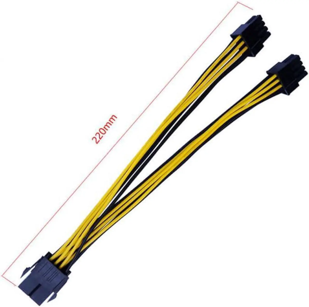 Alt view image 6 of 6 - 8 Pin PCI Express To Dual PCIE 8 (6+2) Pin Power Cable 22cm Motherboard Graphics Card PCI-E GPU Power Data Cable Splitter