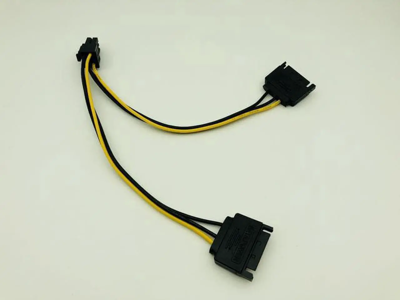 Alt view image 4 of 6 - PCI-E PCIe PCI Express Dual 15Pin SATA Male to 6pin Graphics Video Display Card Dual SATA to 6pin Power Cable for ETH BTC Mining