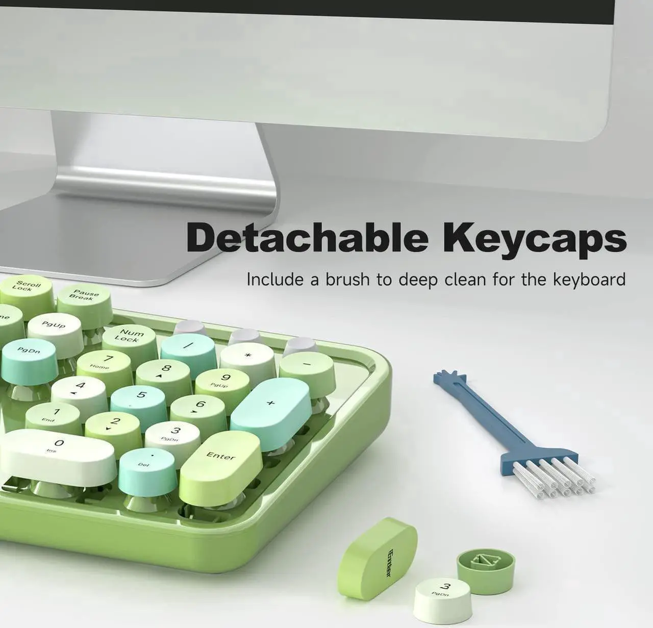 Alt view image 4 of 6 - Corn Wired Computer Keyboard - Green Colorful Full-Size Round Keycaps Typewriter Keyboards for Windows, Laptop, PC, Desktop, Mac